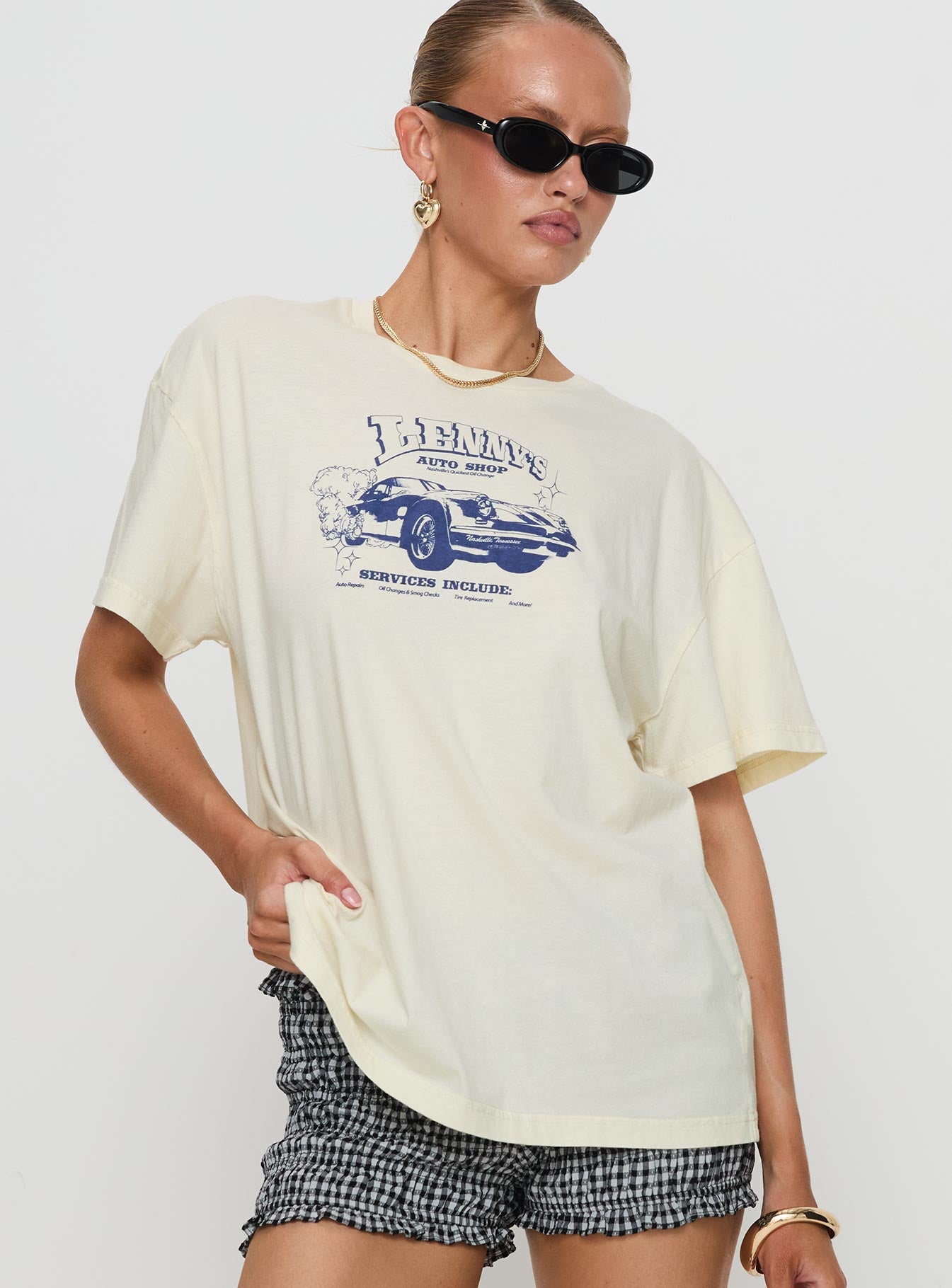 Lennys Auto Oversized Tee Cream Where To Buy Low Pice