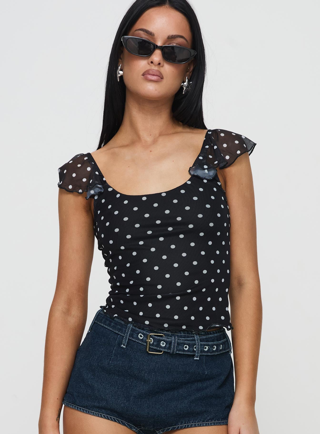 Beckinsale Polka Top Black 2025 New For Sale