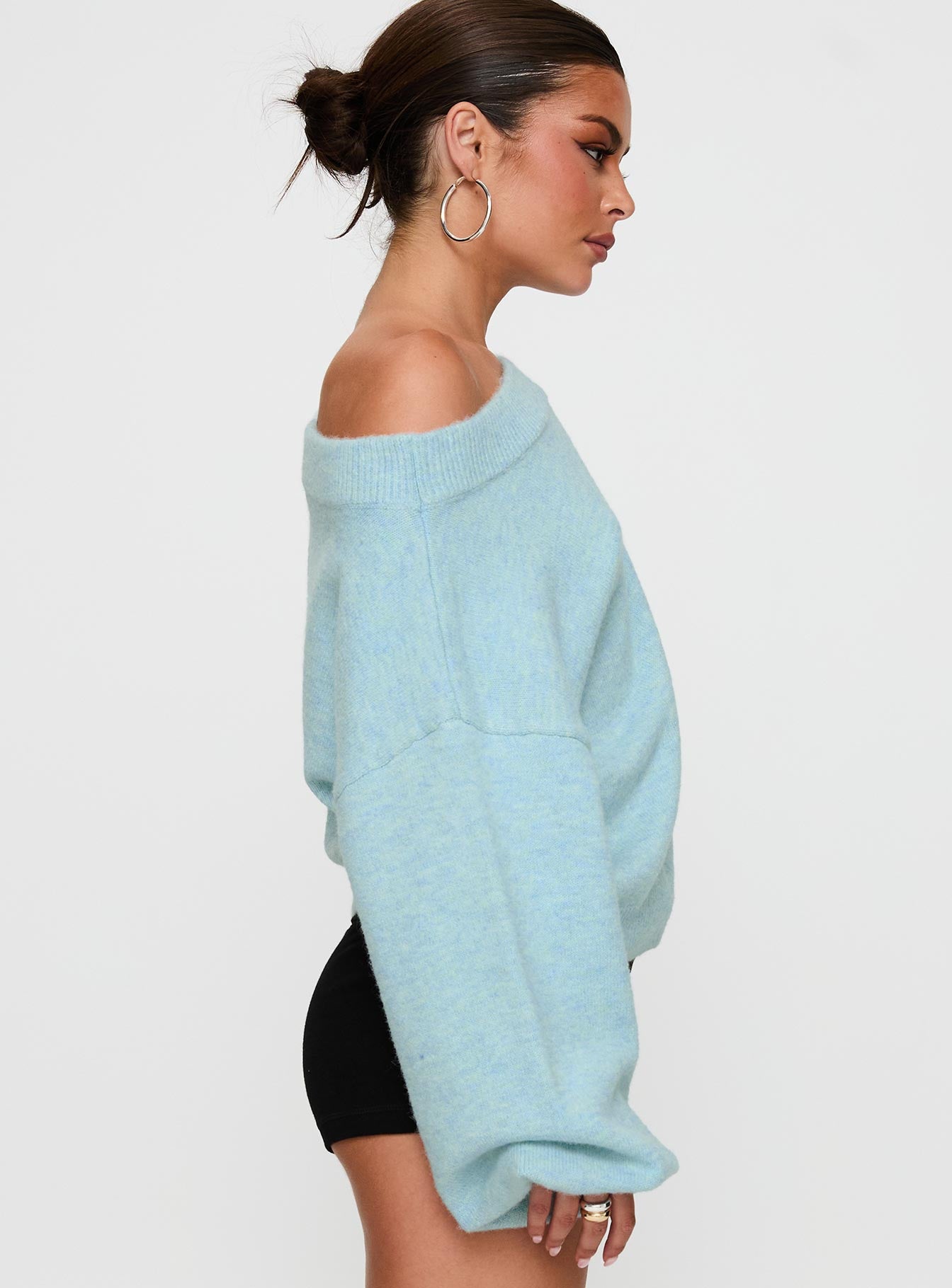 Noble Off The Shoulder Jumper Blue Buy Cheap Excellent