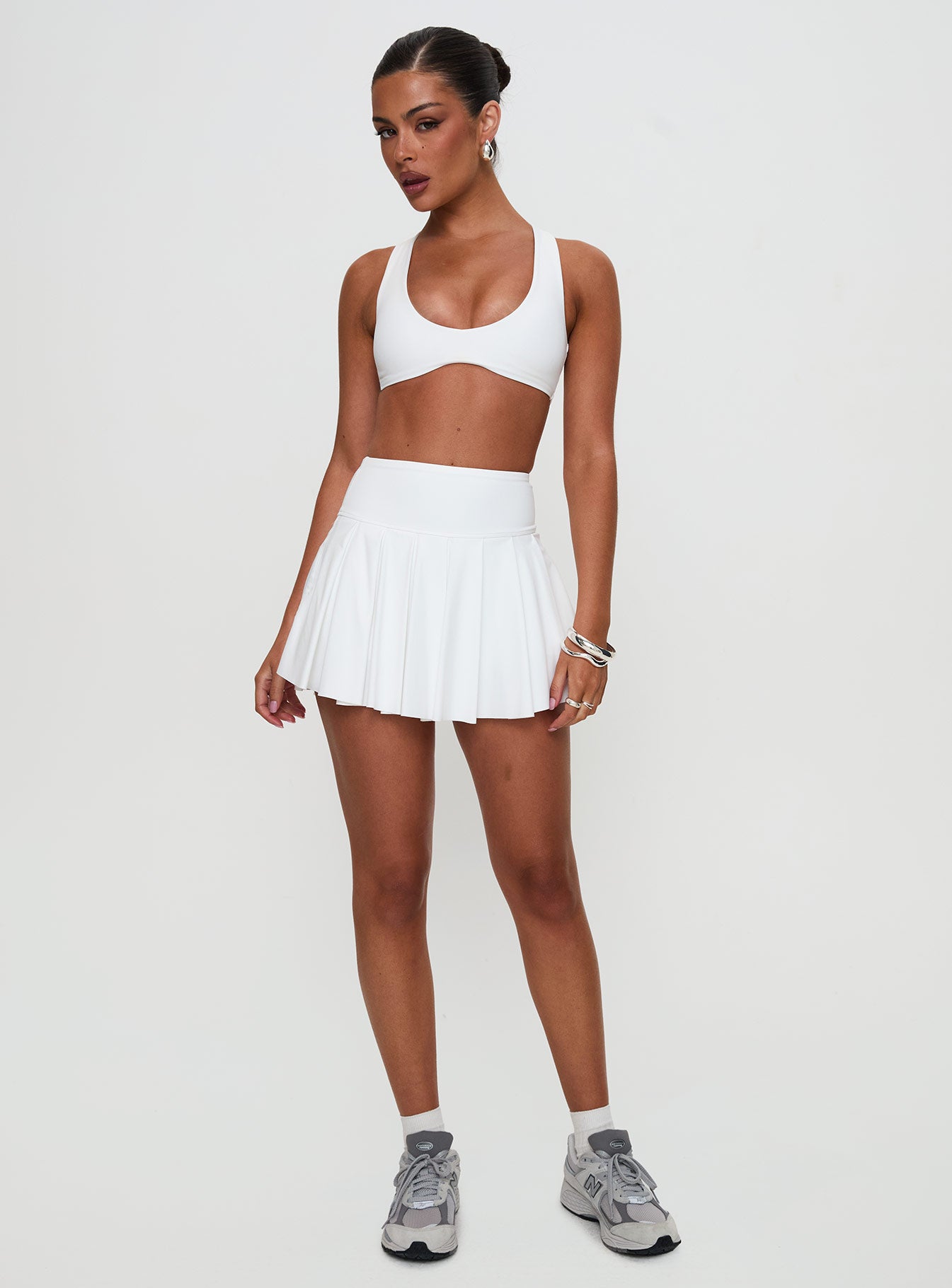 Dynamic Pleat Active Skort White Free Shipping Fake