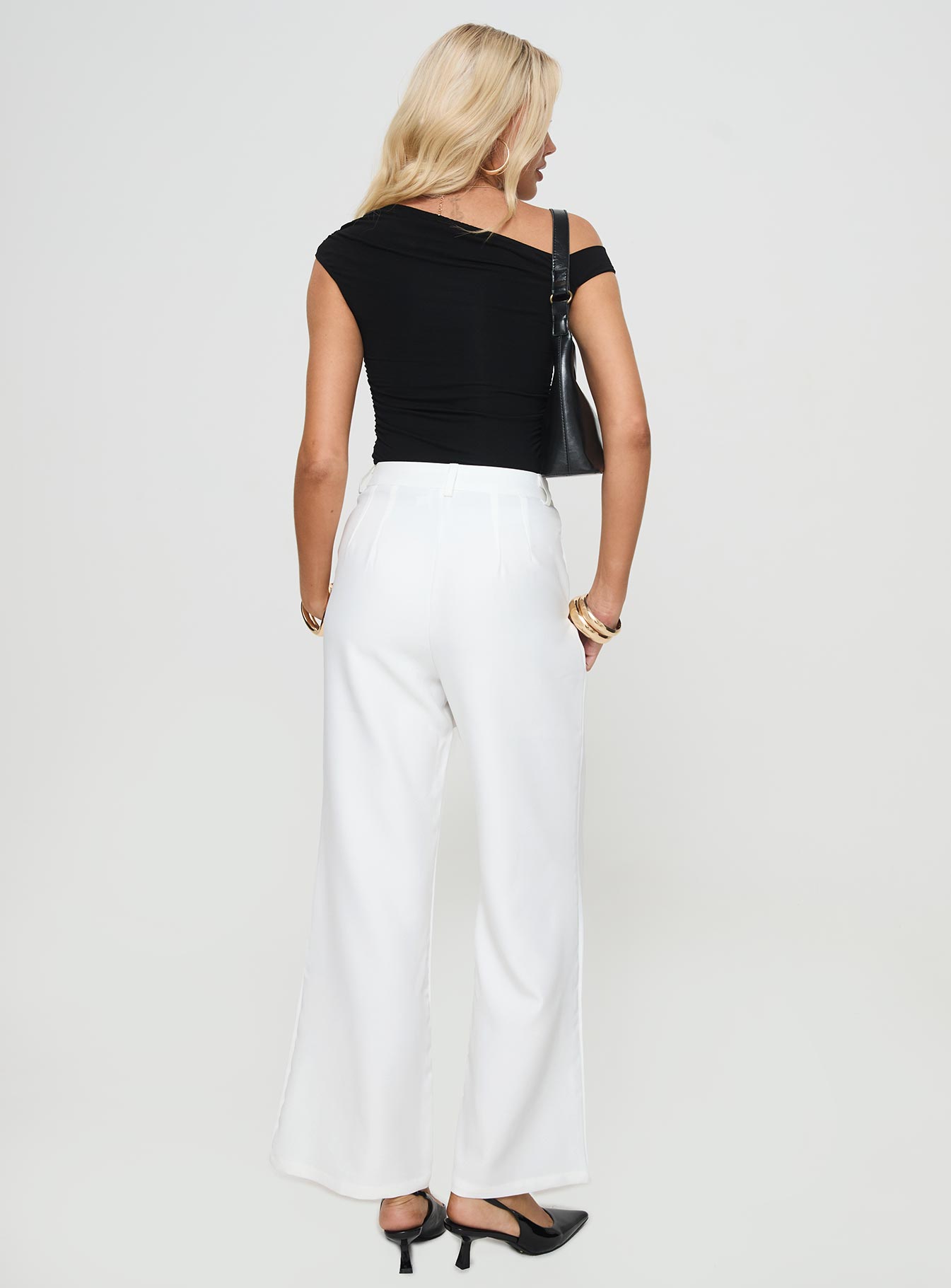 Jazzar Pocket Detail Pleated Pant White Petite Clearance Great Deals