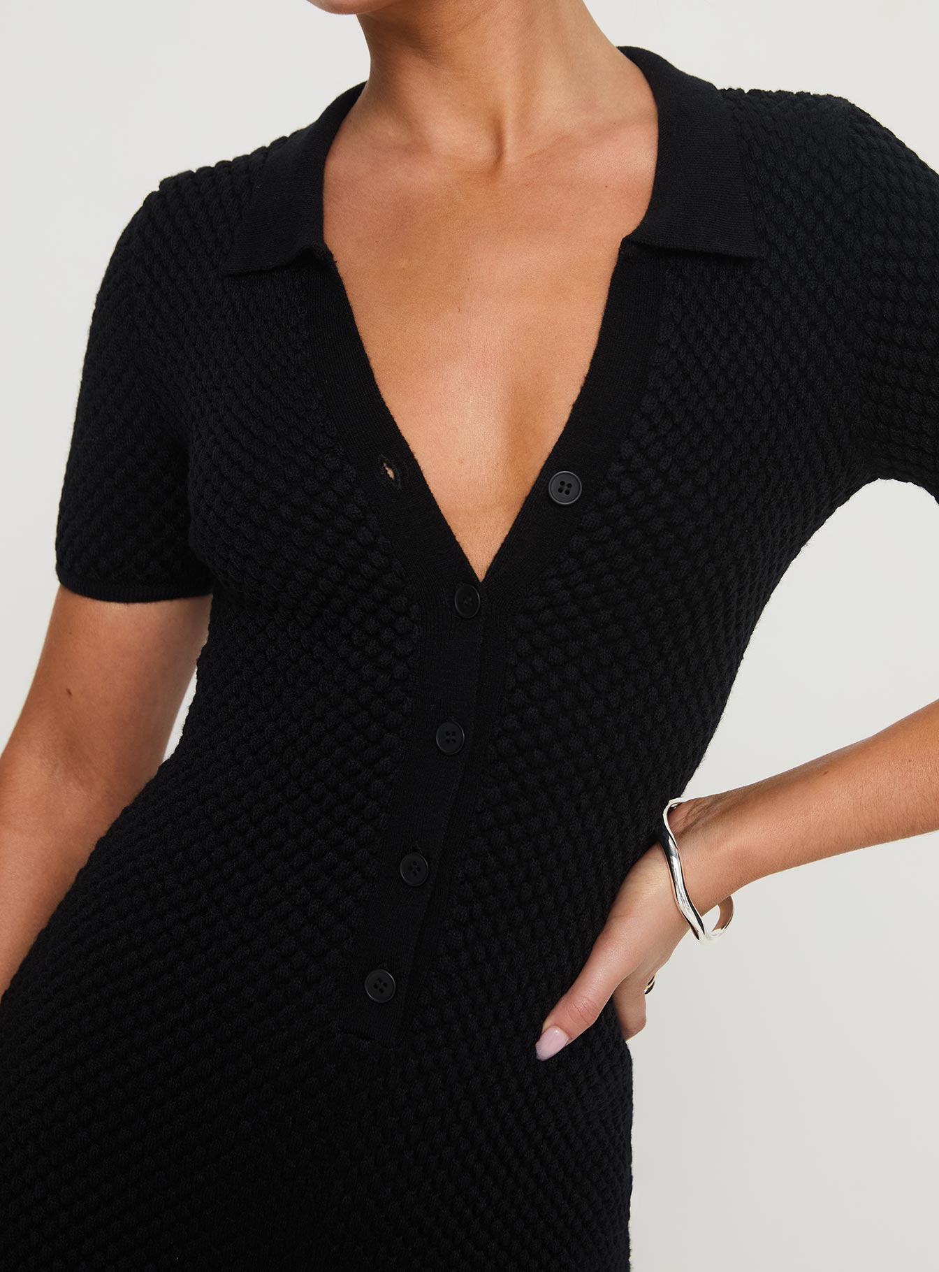 Syleem Knit Romper Black Discount Supply