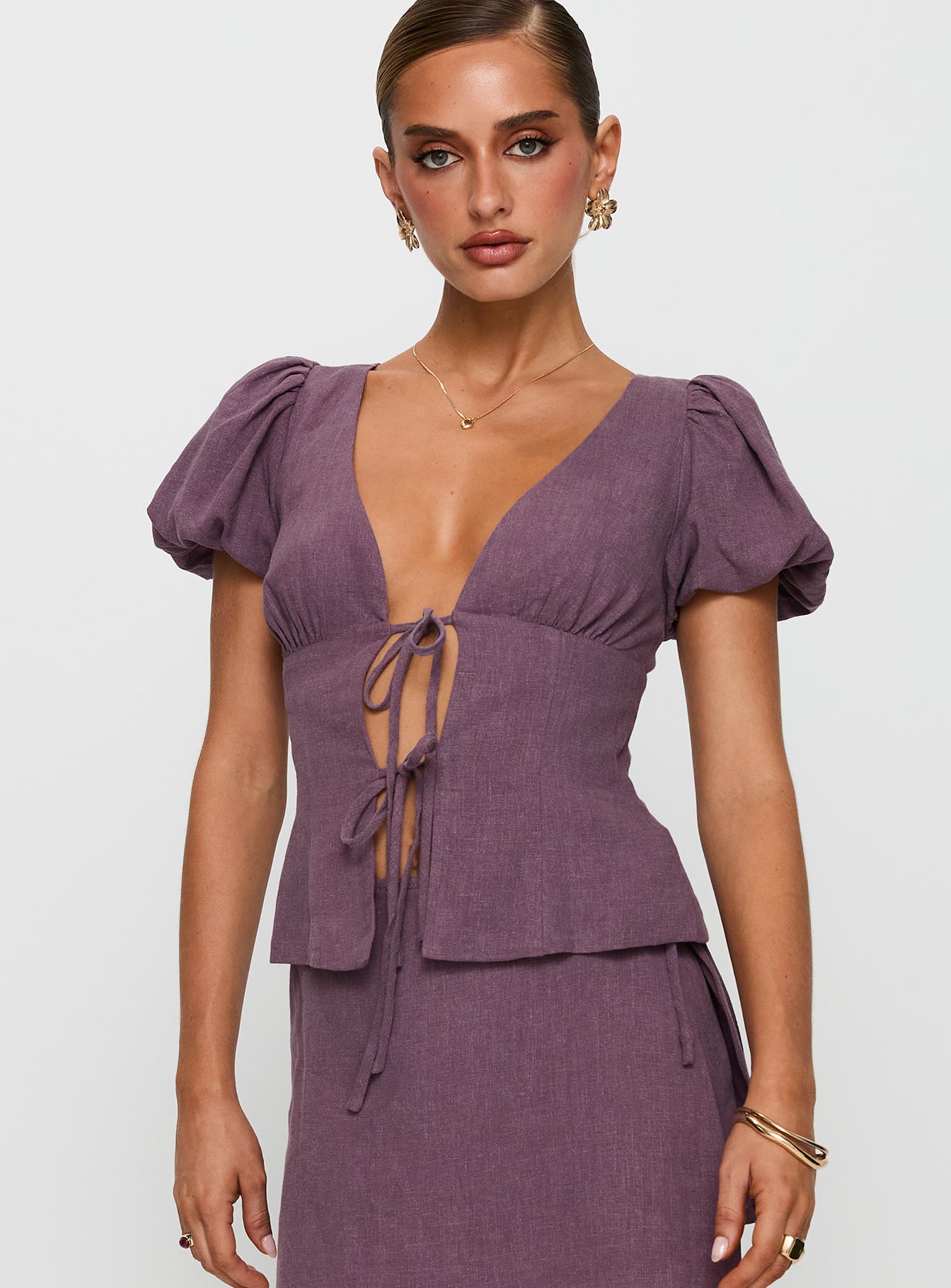 Wilhelmina Blouse Top Plum Discount Collections