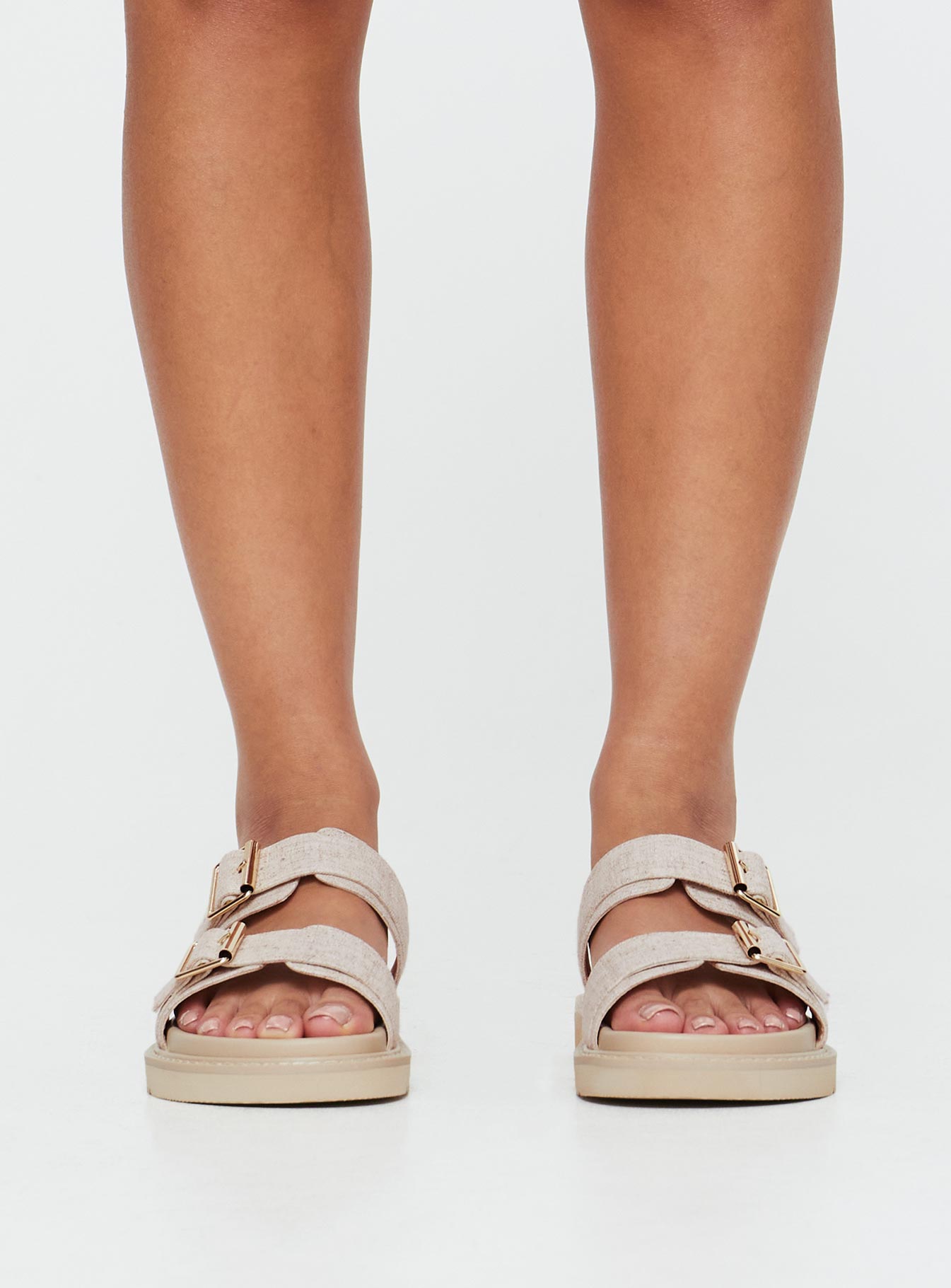 Roxxie Sandals Beige Linen Sale Nicekicks