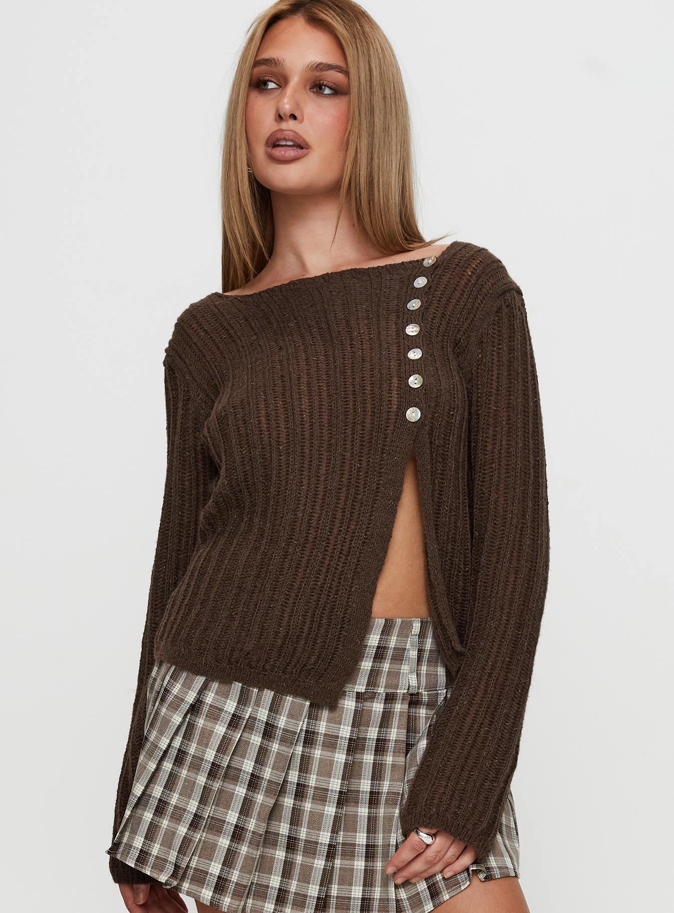 Lenker Knit Sweater Brown Visit Sale Online