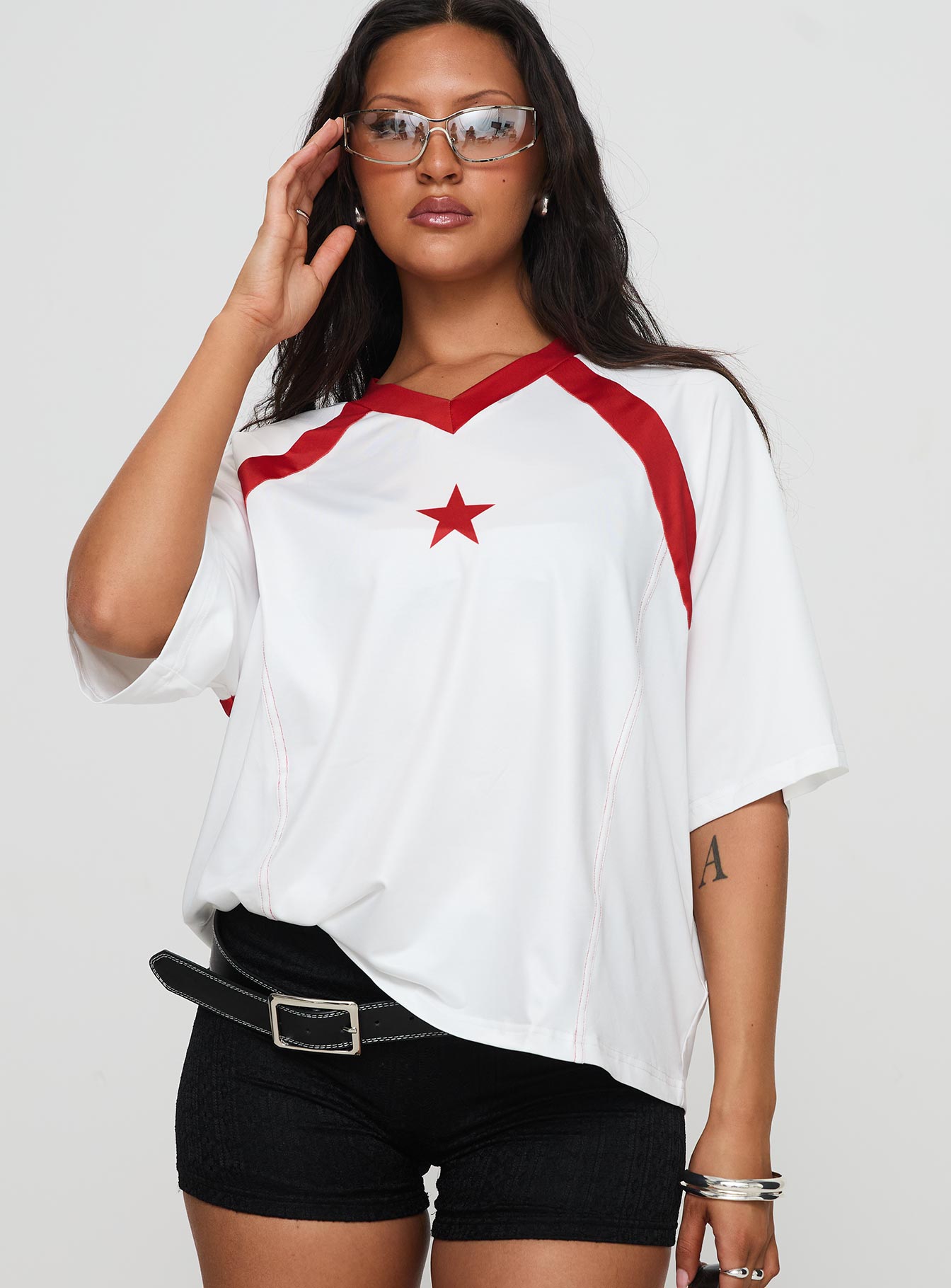 One Star Top White / Red Order Online