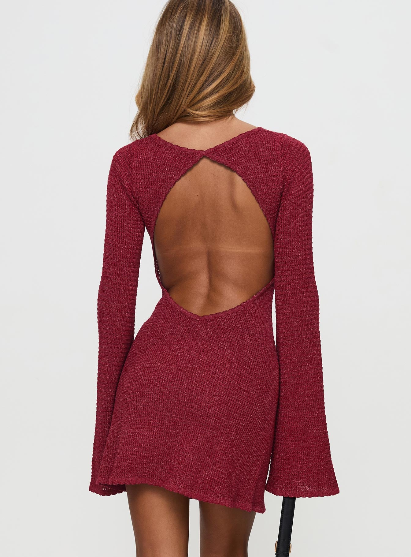 Rhapsody Long Sleeve Knit Mini Dress Red Discount Popular