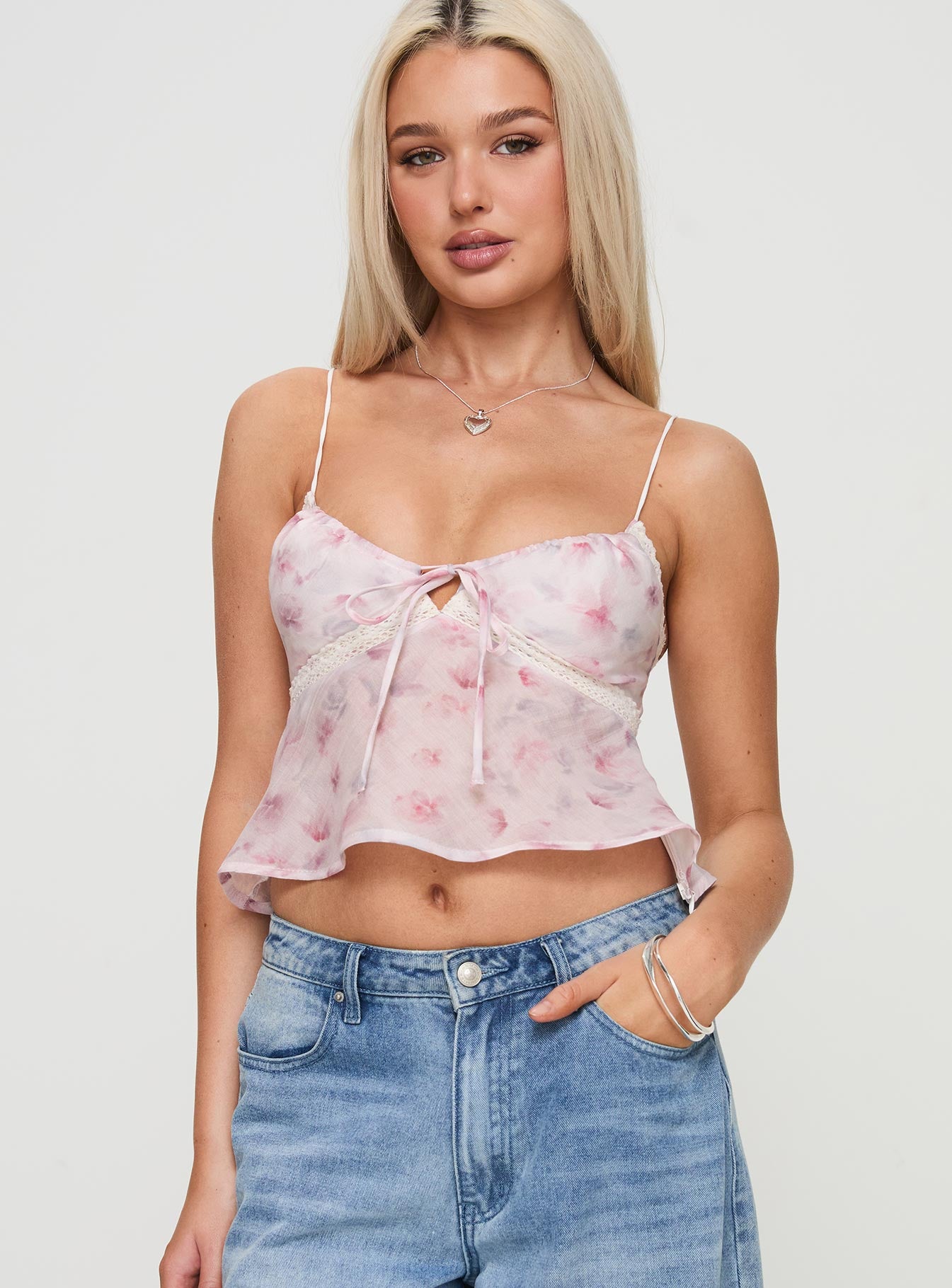 Karta Top White / Pink Clearance Low Pice Fee Shipping