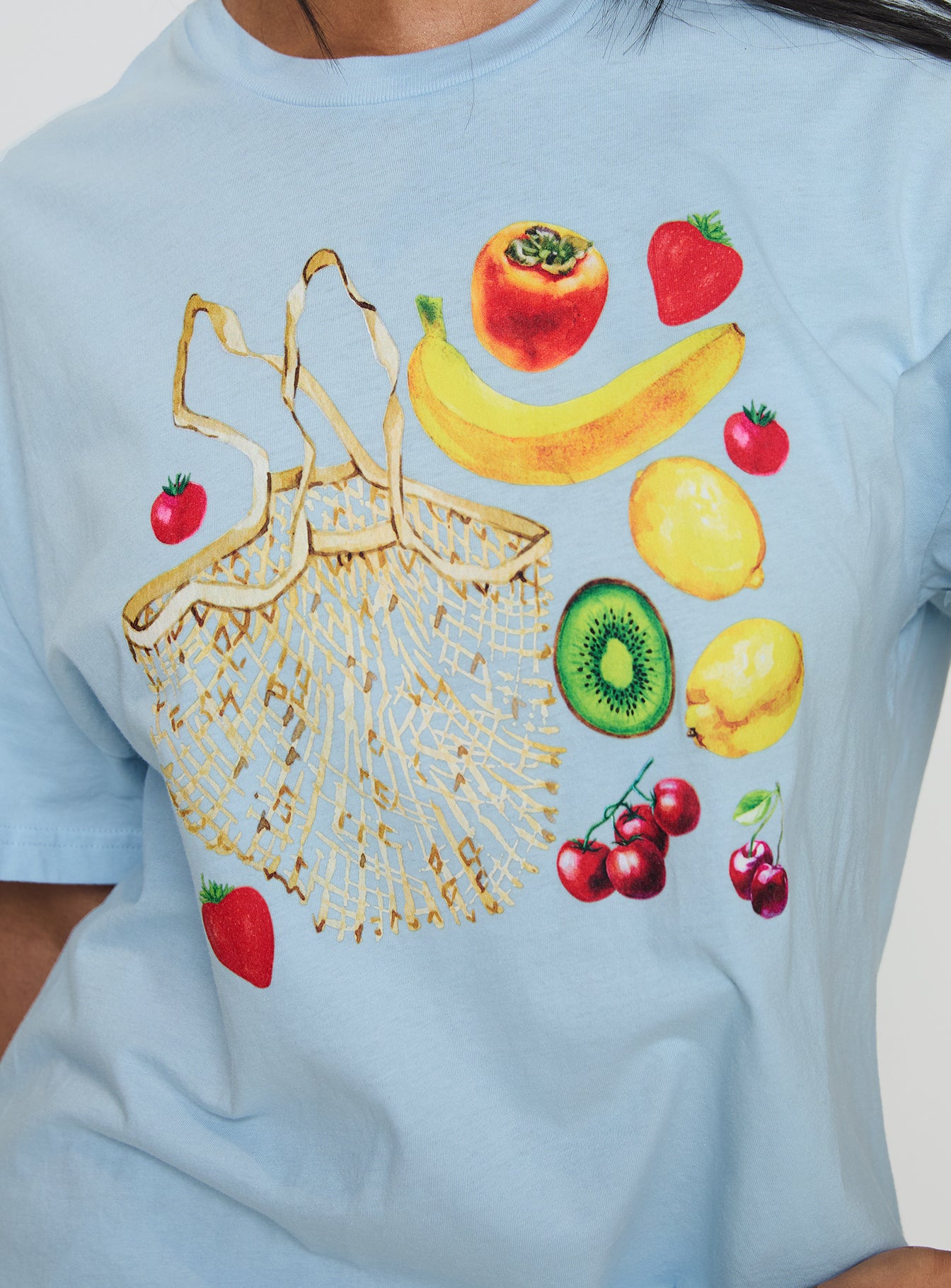 Grocery Run Oversized Graphic Tee Blue Outlet