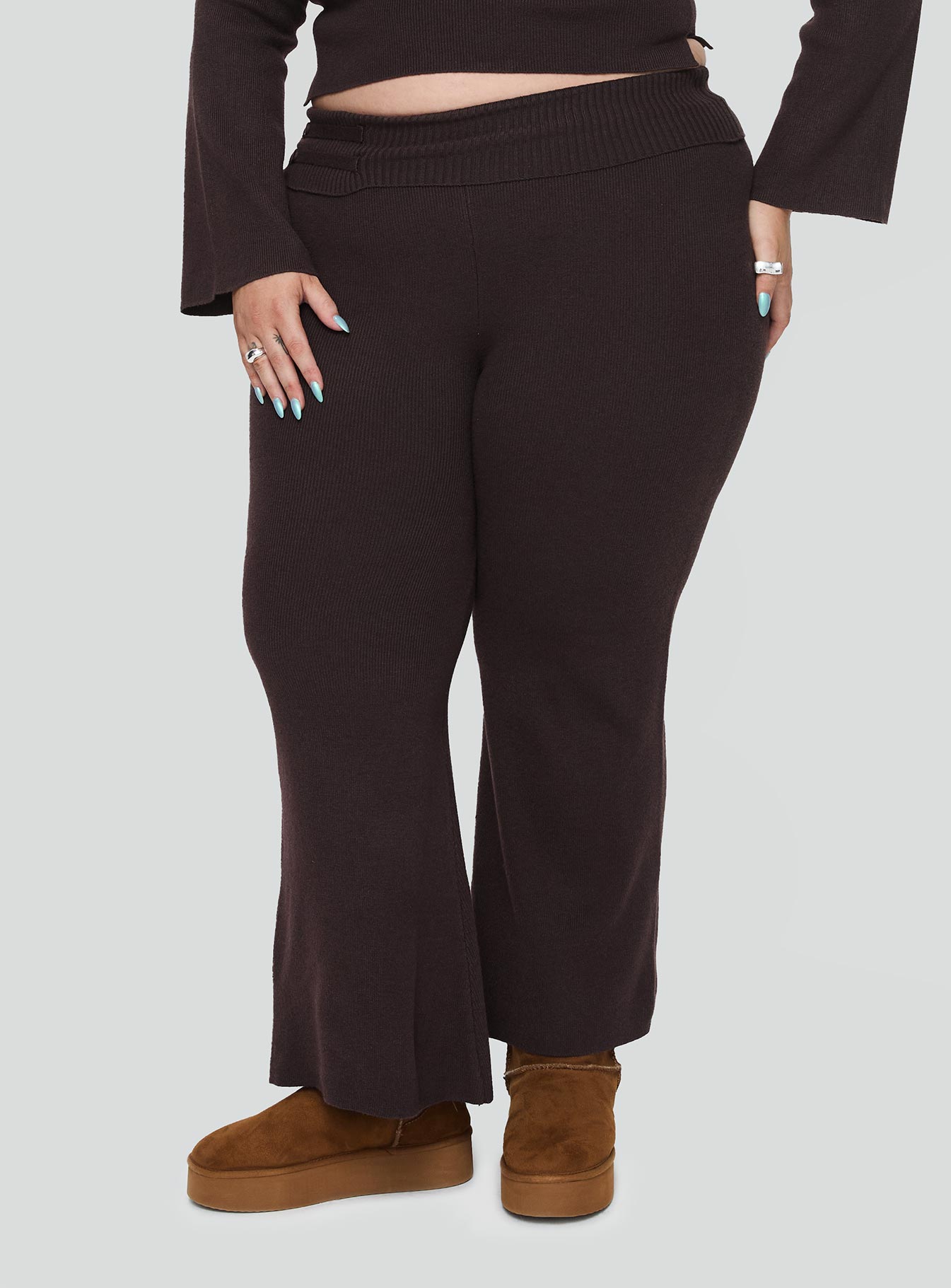 Try Me Knit Pants Chocolate Curve Sale Low Pice