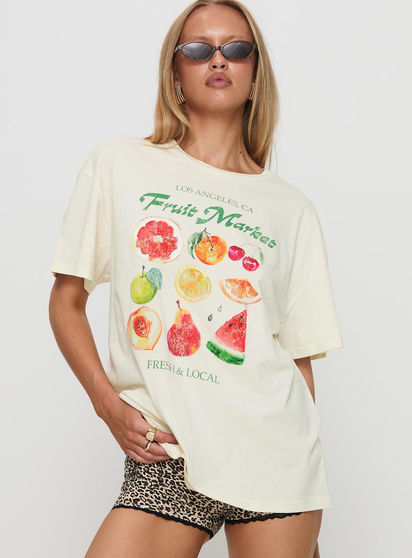 Fruit Market Oversized Tee White Clearance Cheap Online