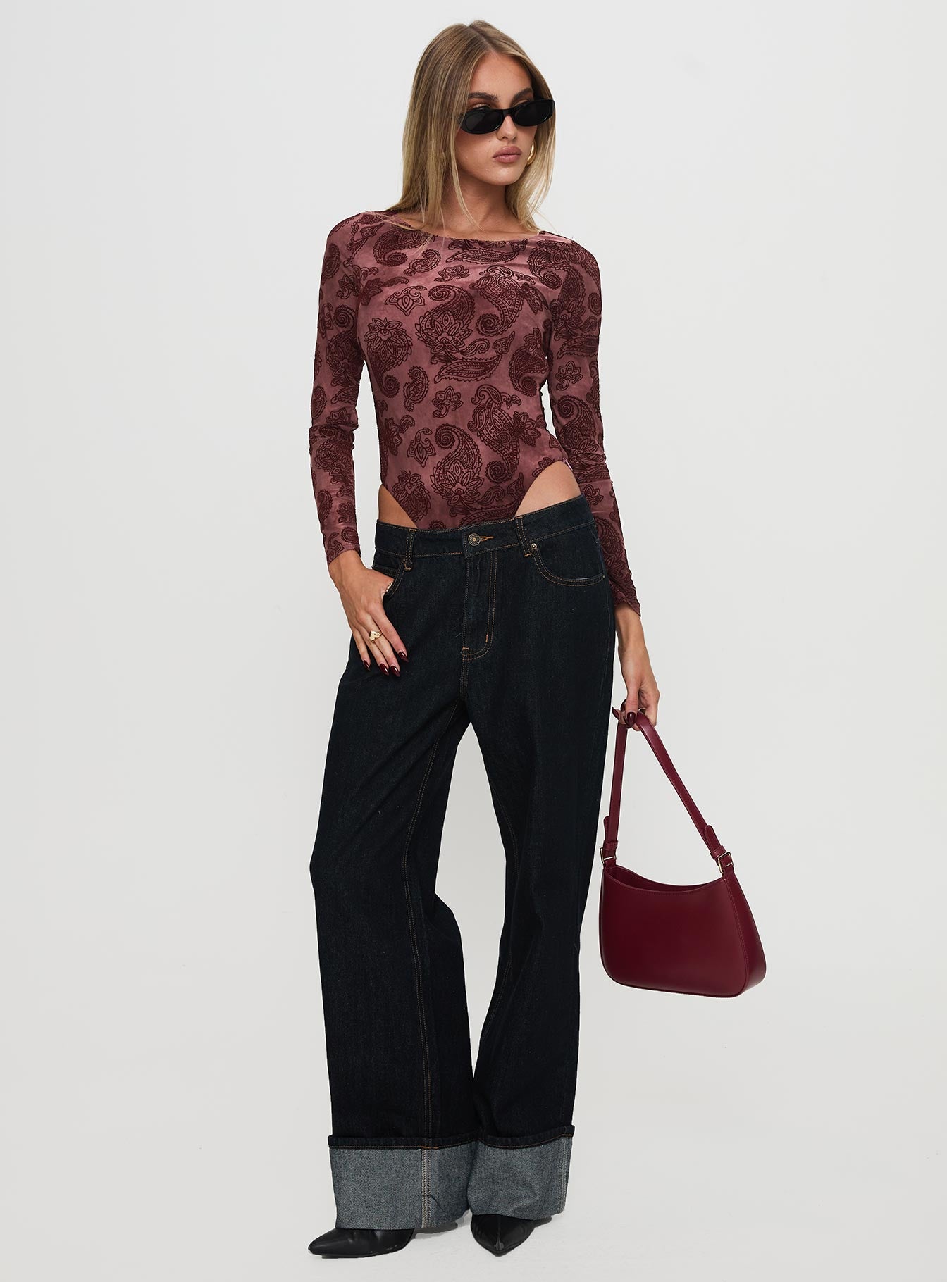 Spruce Bodysuit Red Paisley Collections Cheap Online