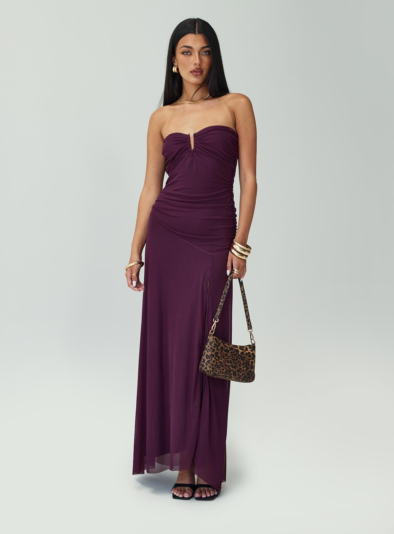 Barbarella Strapless Maxi Dress Purple Clearance Reliable