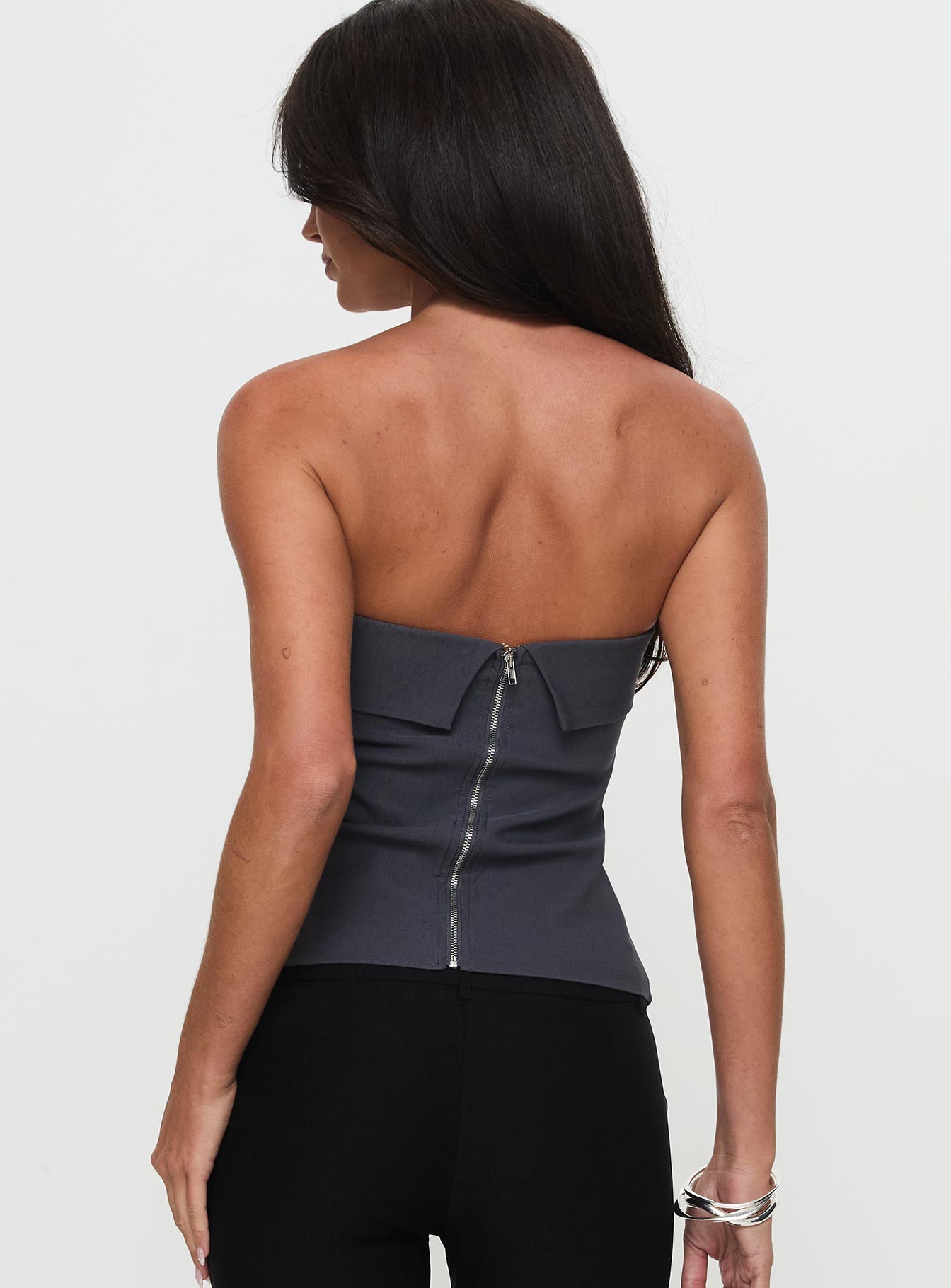 Good Looking Strapless Top Charcoal Cheap Sale Visit