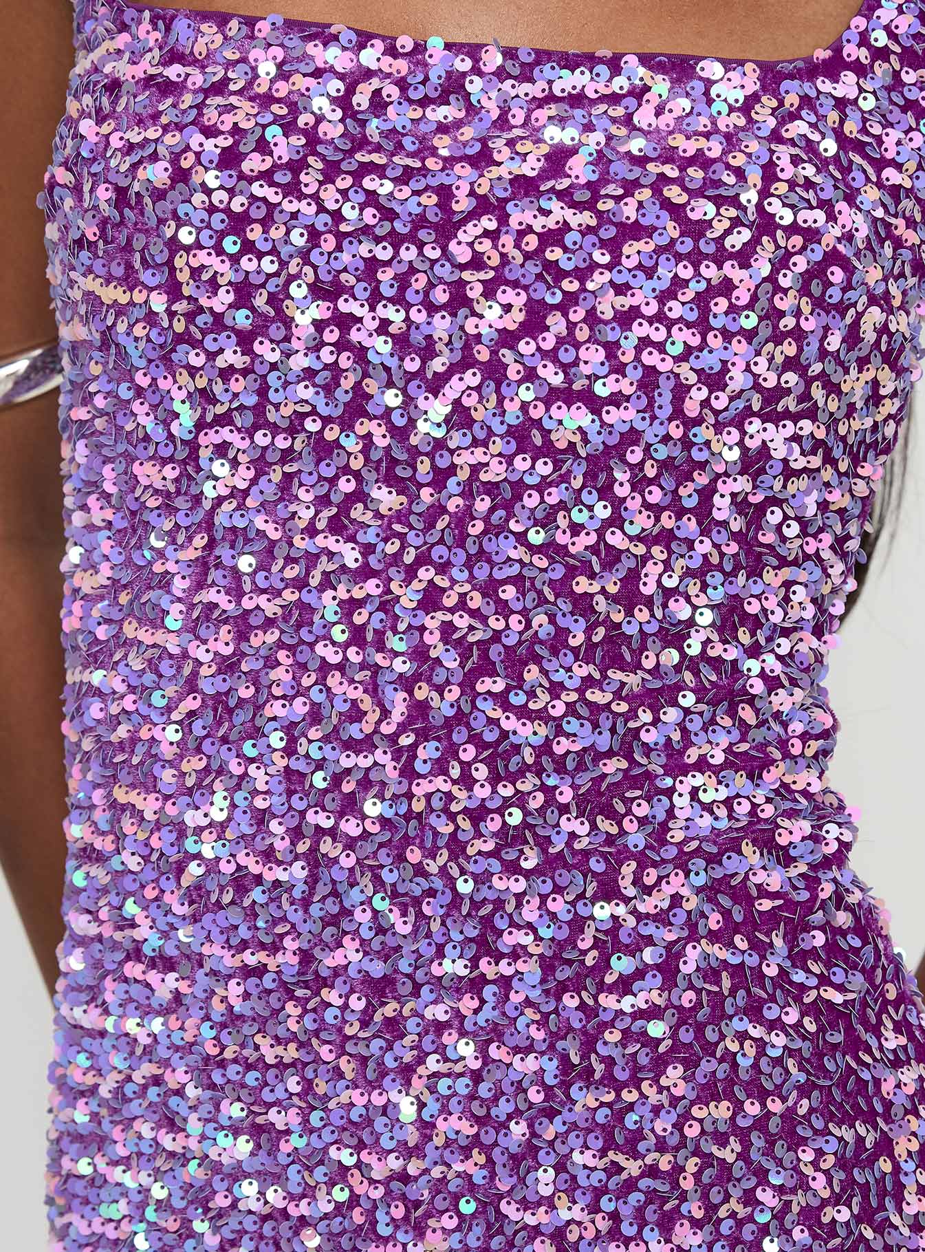 Miss Me Sequin Mini Dress Purple Sale Amazing Pice