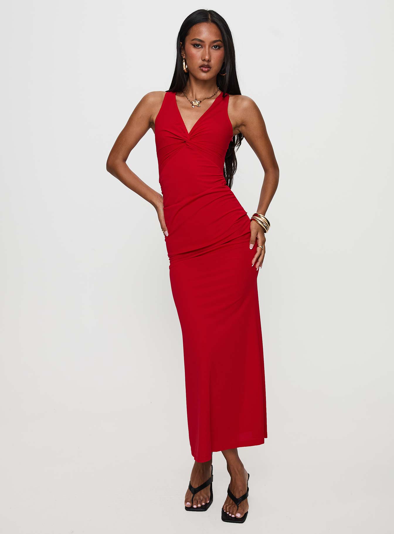 Mesmerise Halter Maxi Dress Red Clearance Find Great