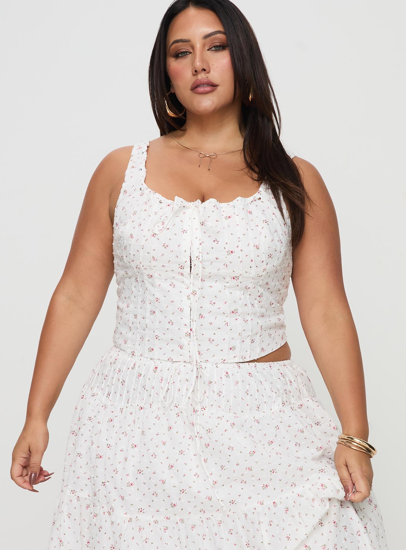 Traycie Corset Top White Curve Low Pice For Sale