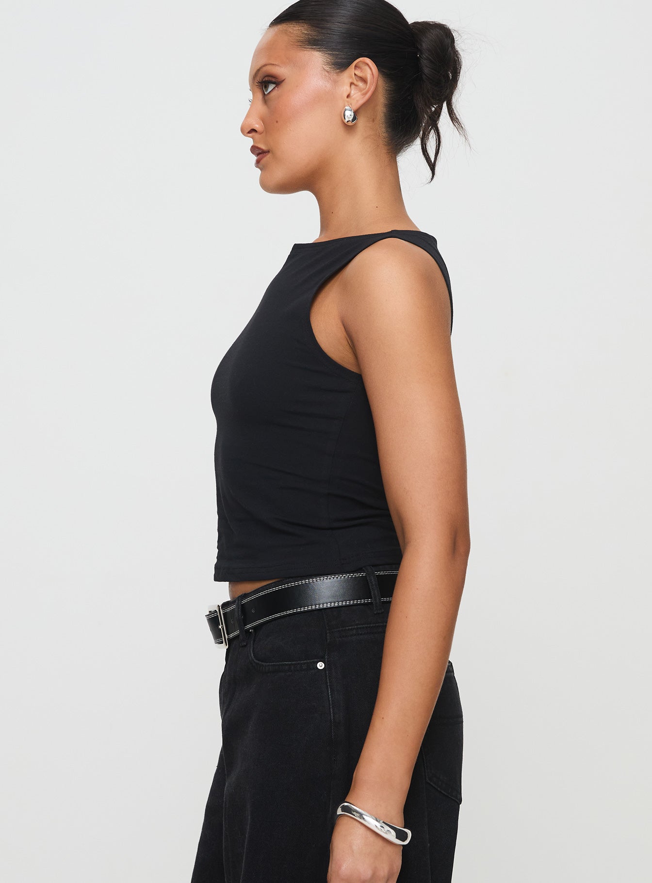 Bleeker High Neck Top Black Cheap Sale Inexpensive