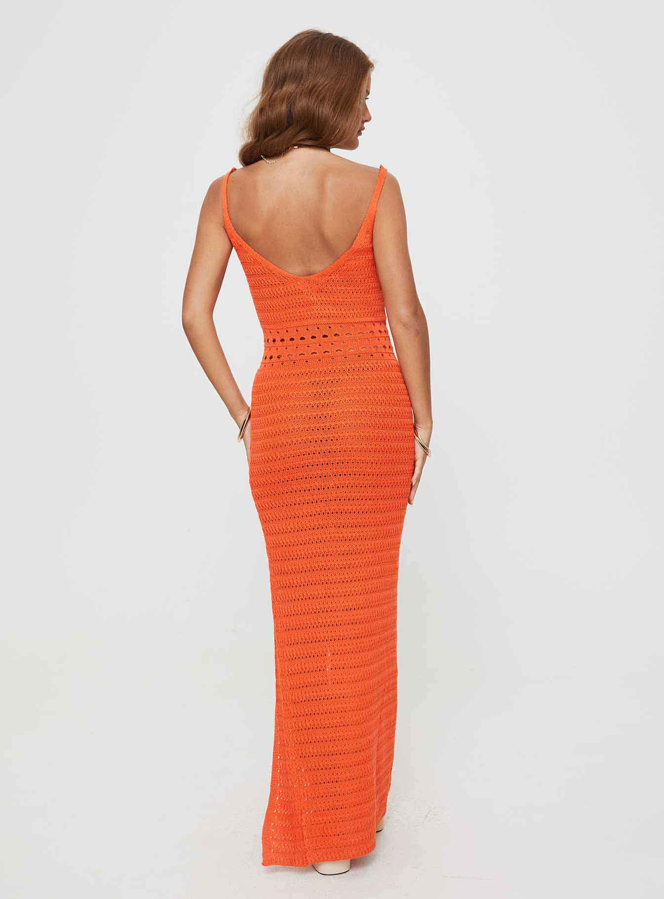 Lysandre Crochet Maxi Dress Orange The Cheapest For Sale