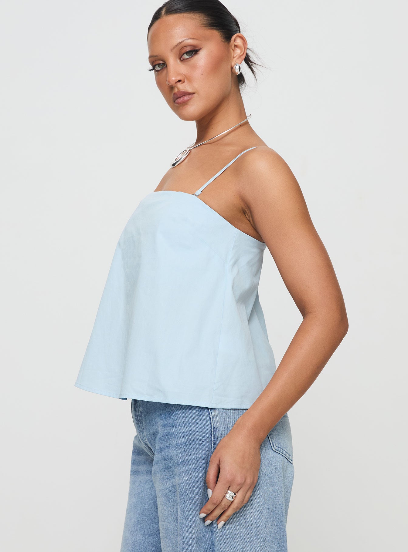 Trapeze Strapless Top Blue Free Shipping With Mastercard