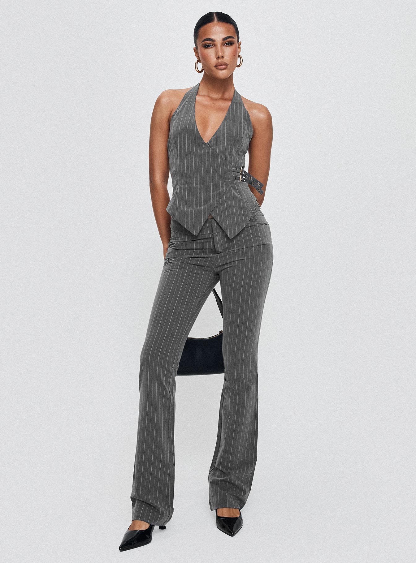 Calexico Buckle Pant Grey Pinstripe Buy Cheap Manchester