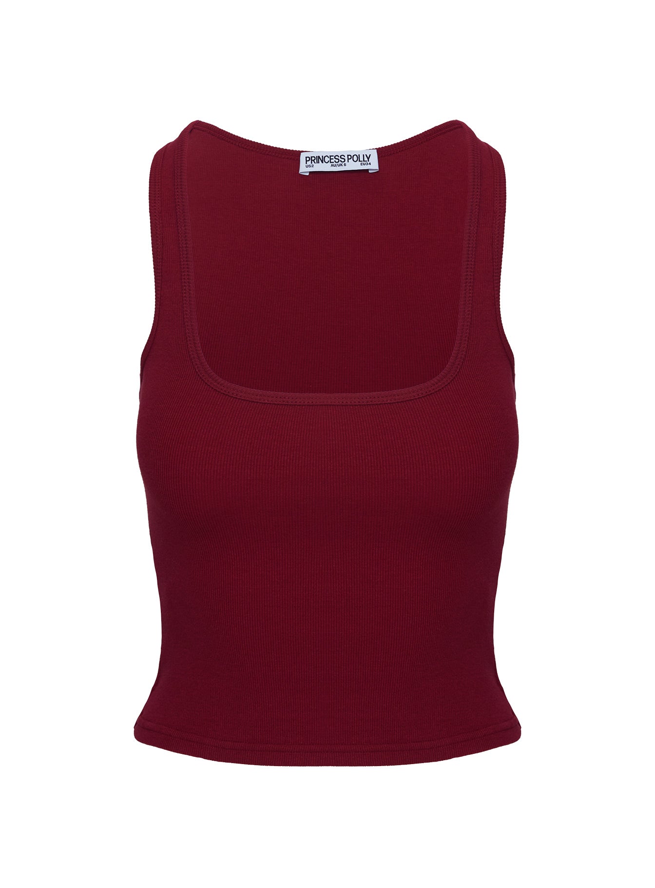 Baseline Square Neck Rib Tank Top Red Newest Cheap Online