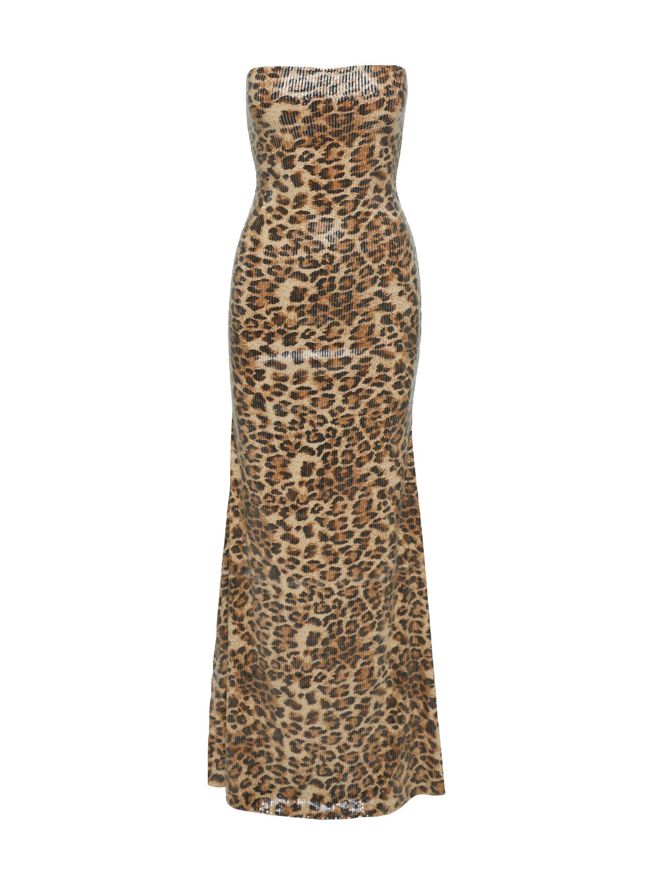 Exquise Strapless Maxi Dress Leopard Sequin With Paypal Sale Online