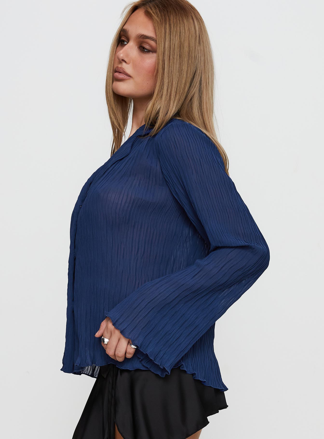 Selma Shirt Navy With Credit Card Online