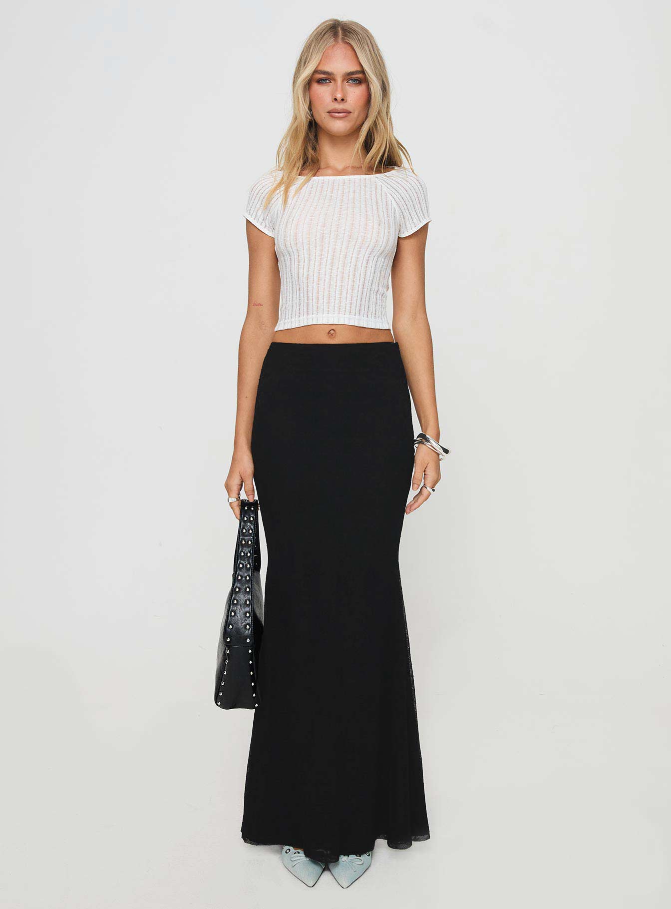 Topping Maxi Skirt Black Petite Low Pice Fee Shipping For Sale