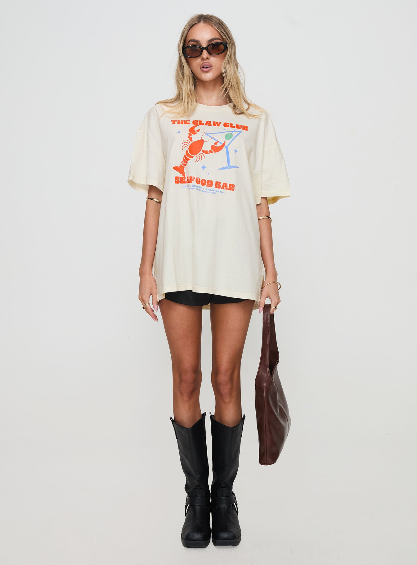 The Claw Club Oversized Tee Yellow Clearance Shop