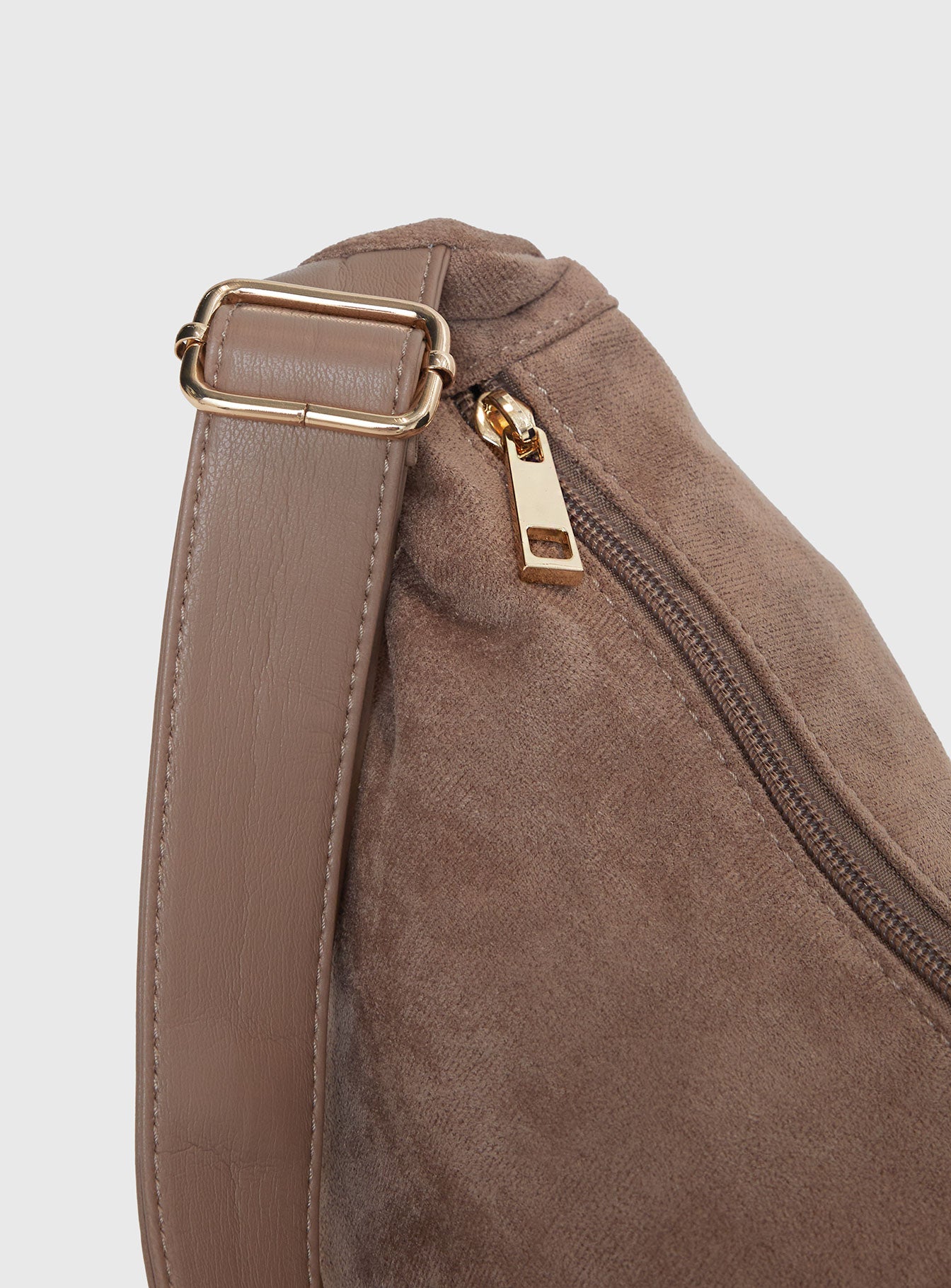 Ransom Faux Suede Shoulder Bag Taupe Cheap Sale