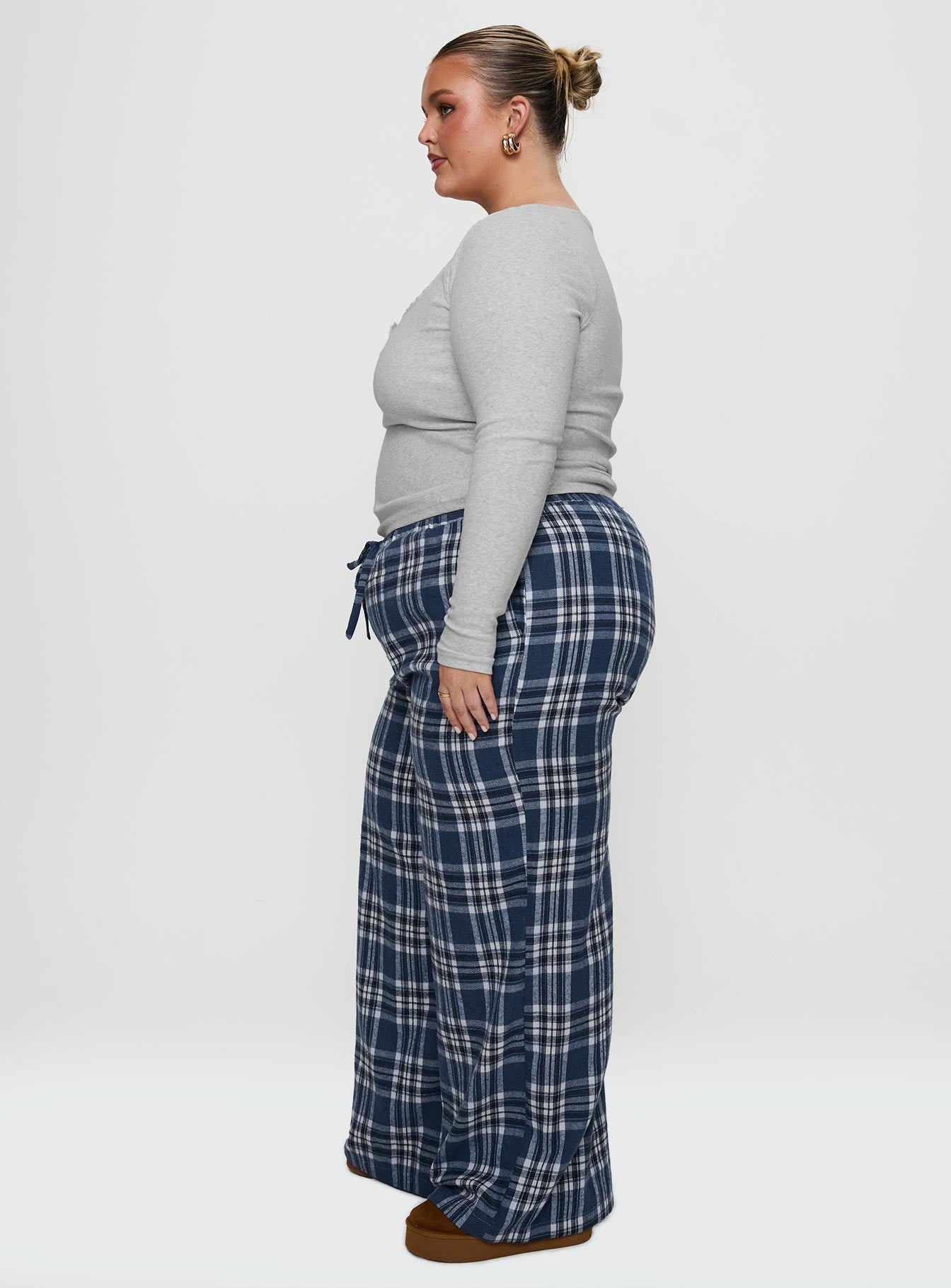 In The Morning Sleep Pant Blue Check Curve Supply Online