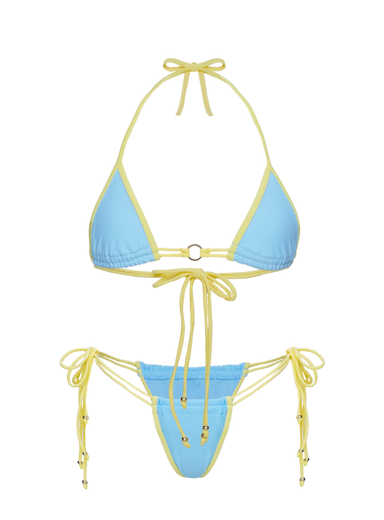 Nayeli Triangle Bikini Top Blue / Yellow Outlet