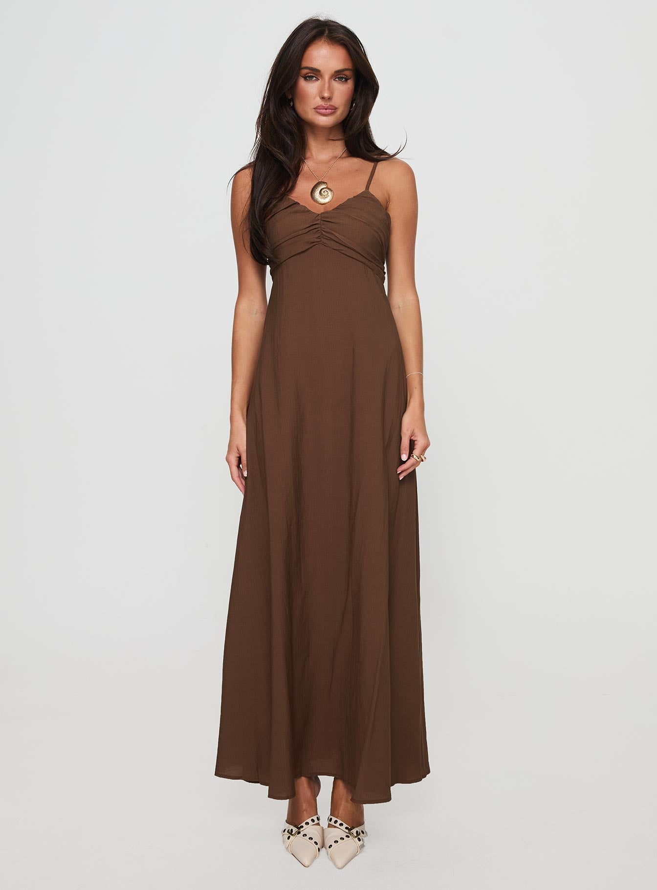 Neeka Maxi Dress Brown Official Site