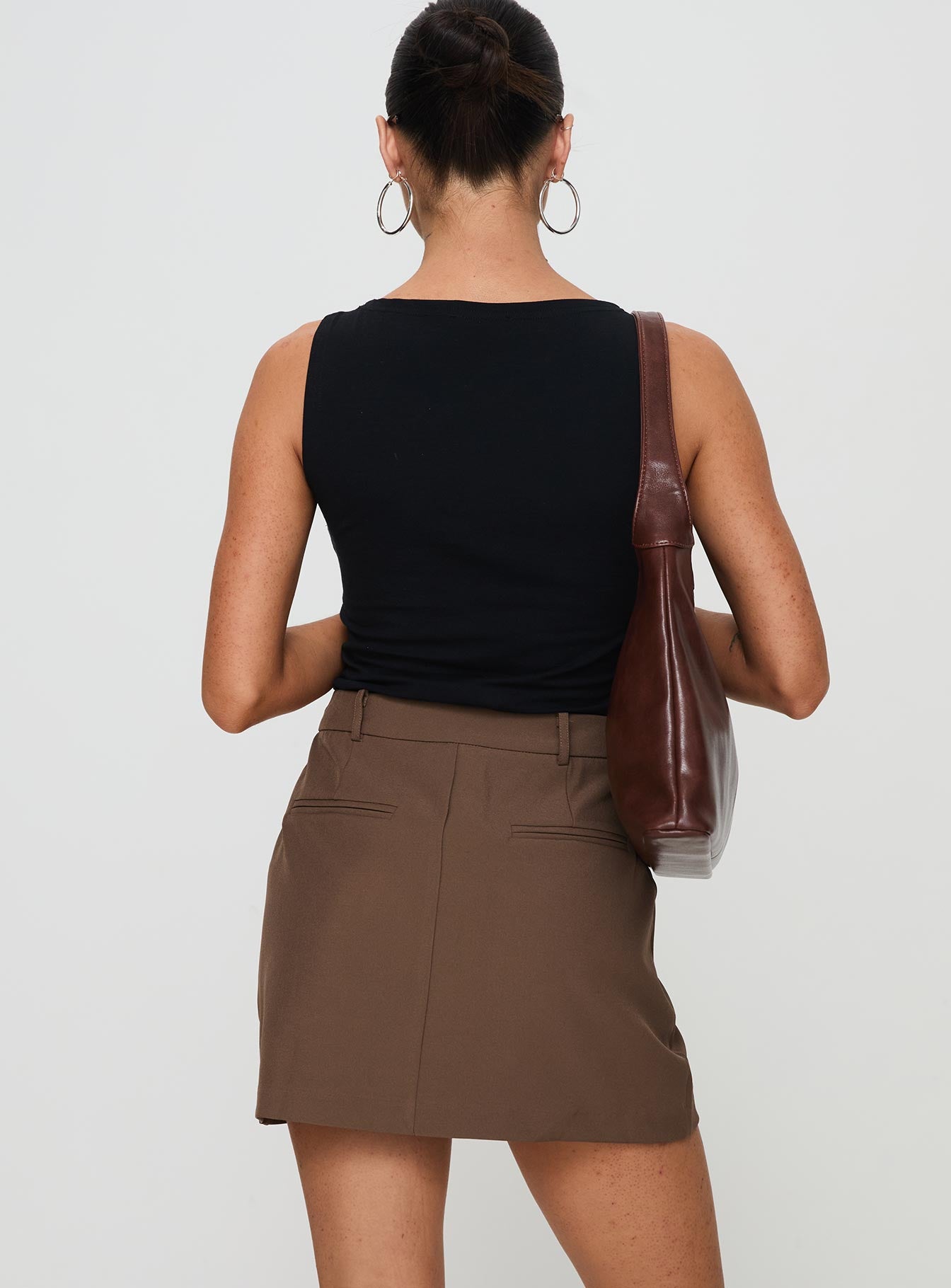 Sabyna Tailored Mini Skirt Brown Cheap Sale With Credit Card