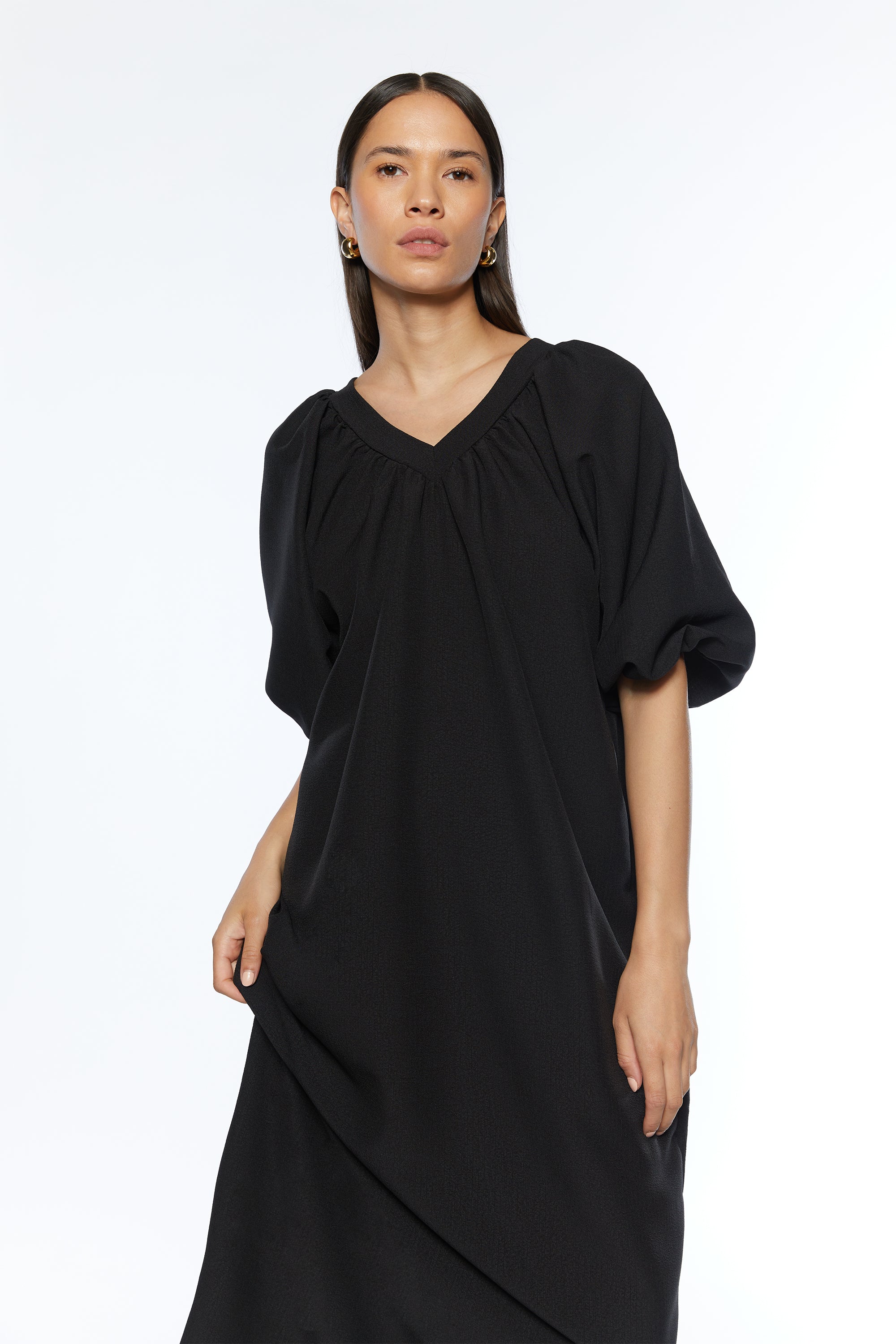 PUFF SLEEVE MAXI DRESS Discount Big Sale