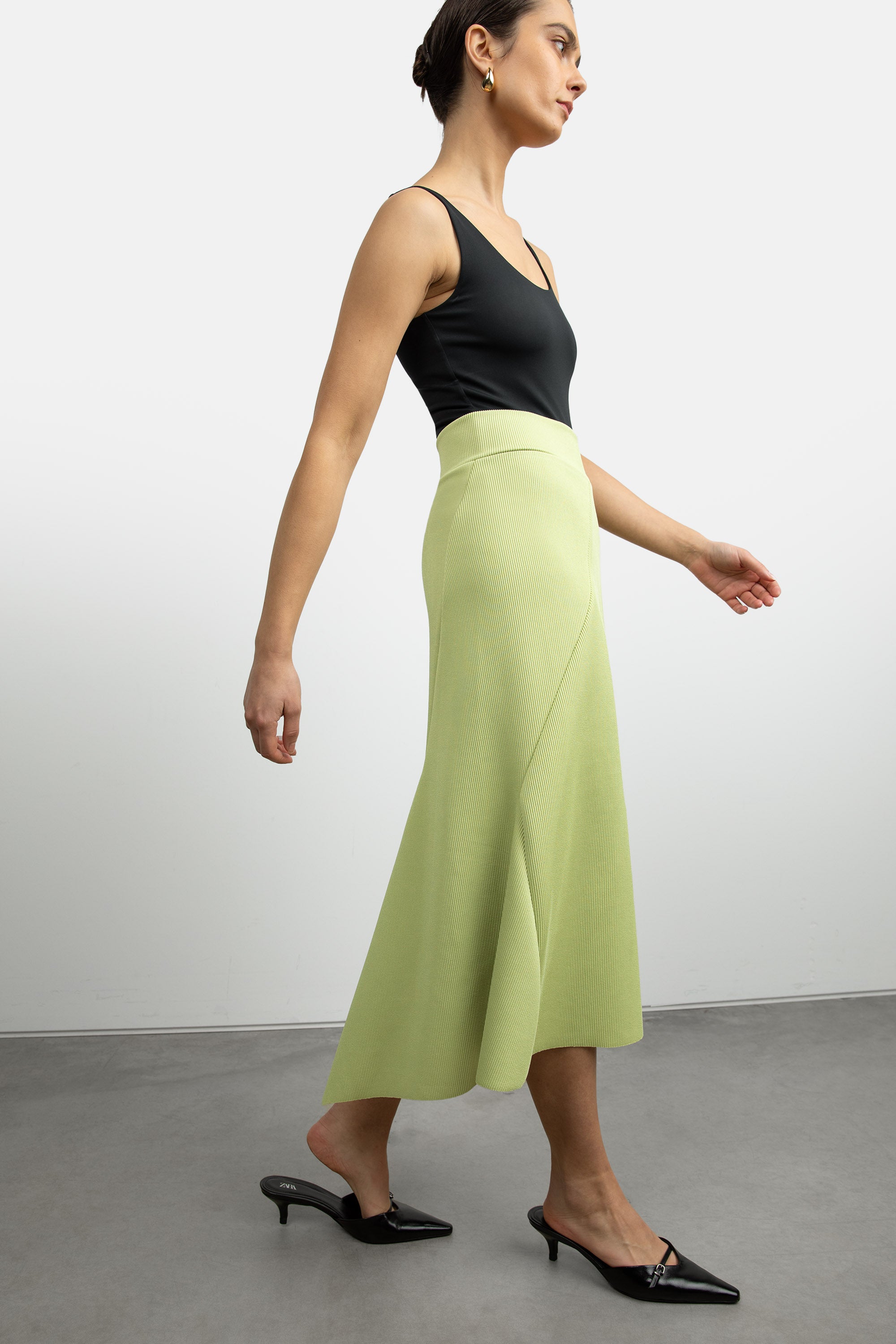 RIBBED MIDI SKIRT Free Shipping Cost