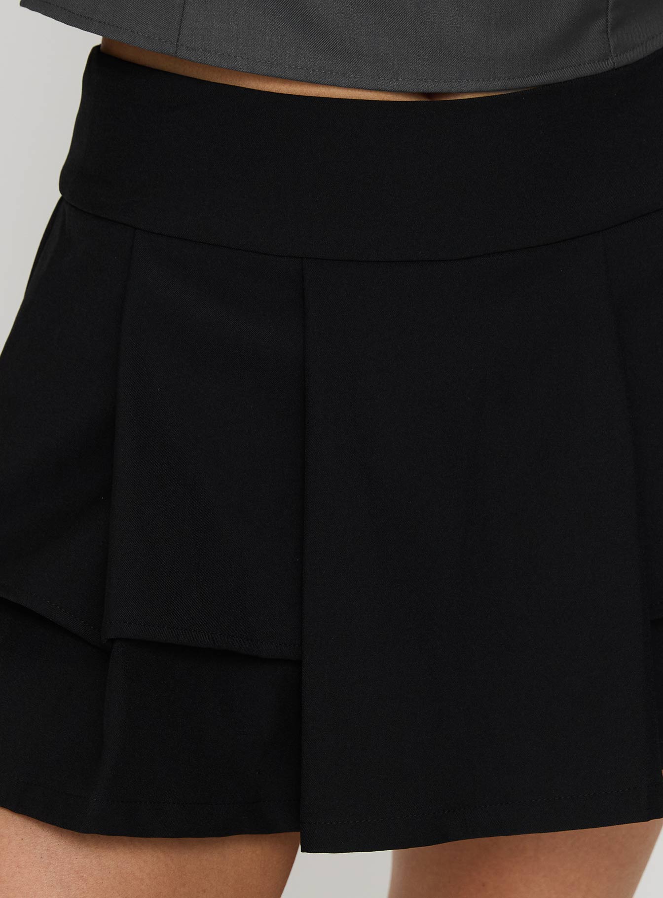 Yeva Pleat Mini Skirt Black Real Online