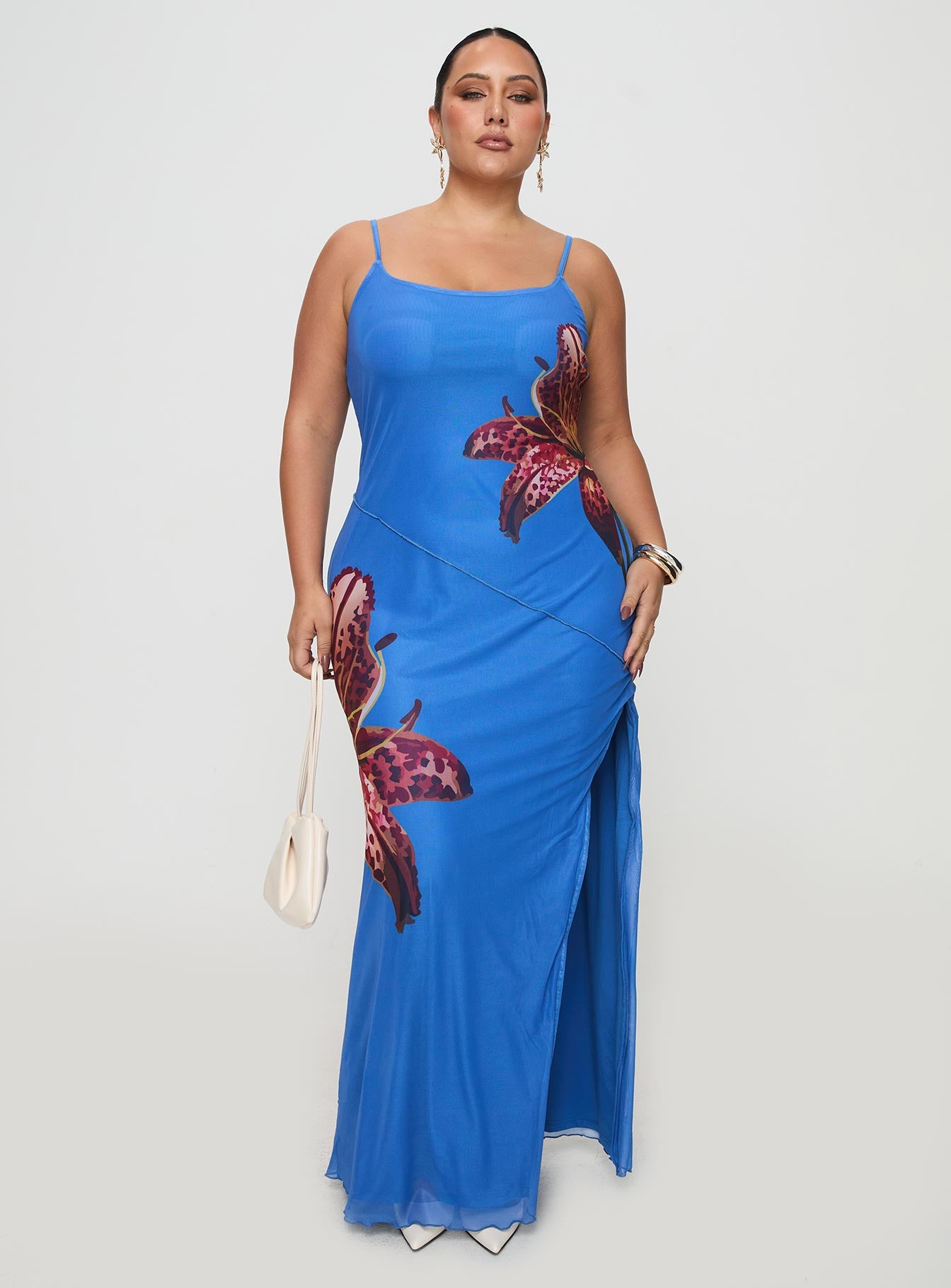 Bespoke Maxi Dress Blue Curve Best Pices For Sale