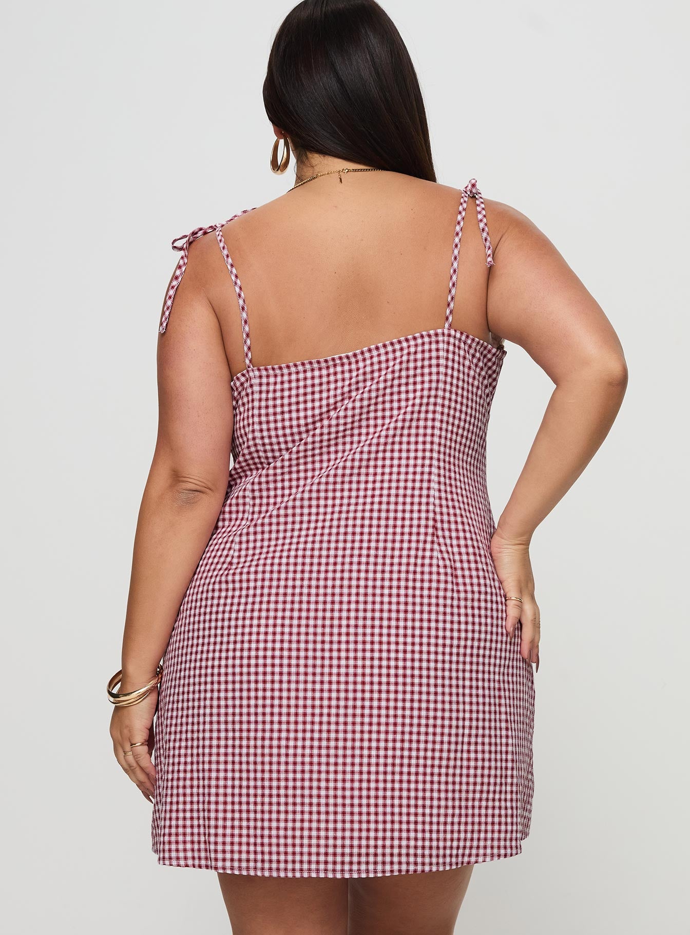 Burkes Mini Dress Red Check Curve 100% Original