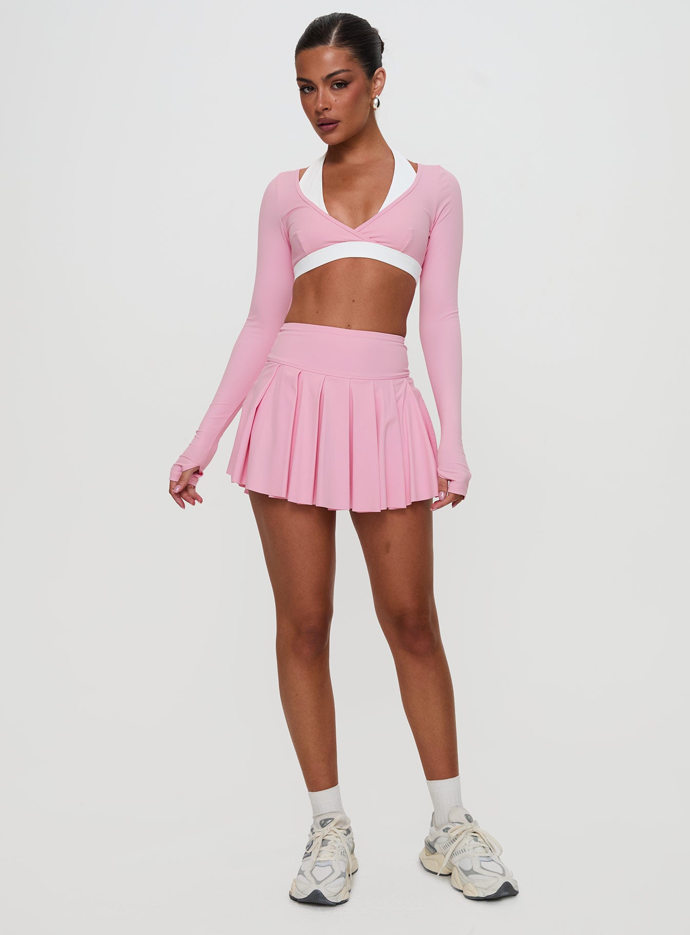 Dynamic Pleat Active Skort Pink Low Cost