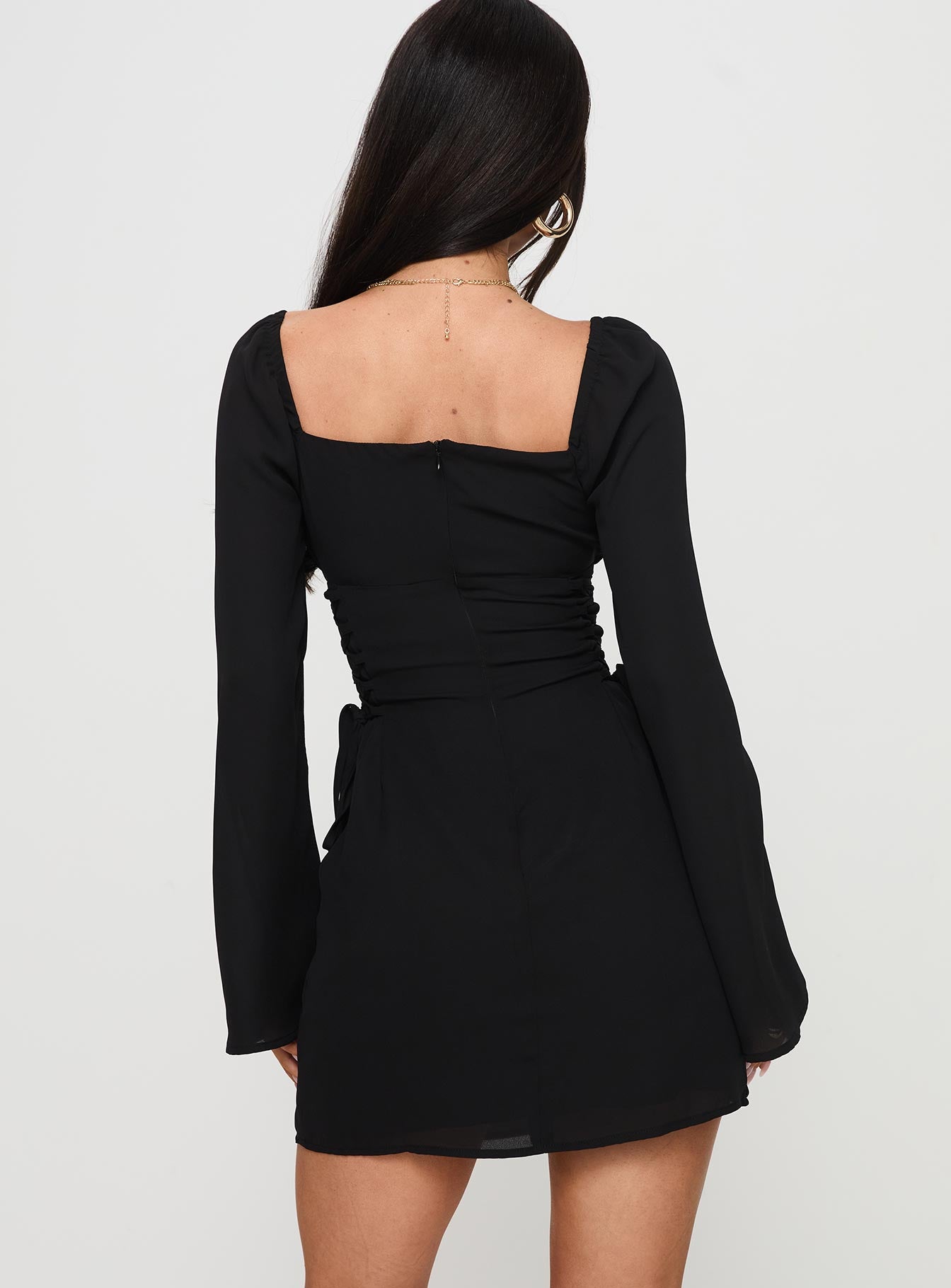 Eternal Flame Long Sleeve Mini Dress Black Cheap Sale