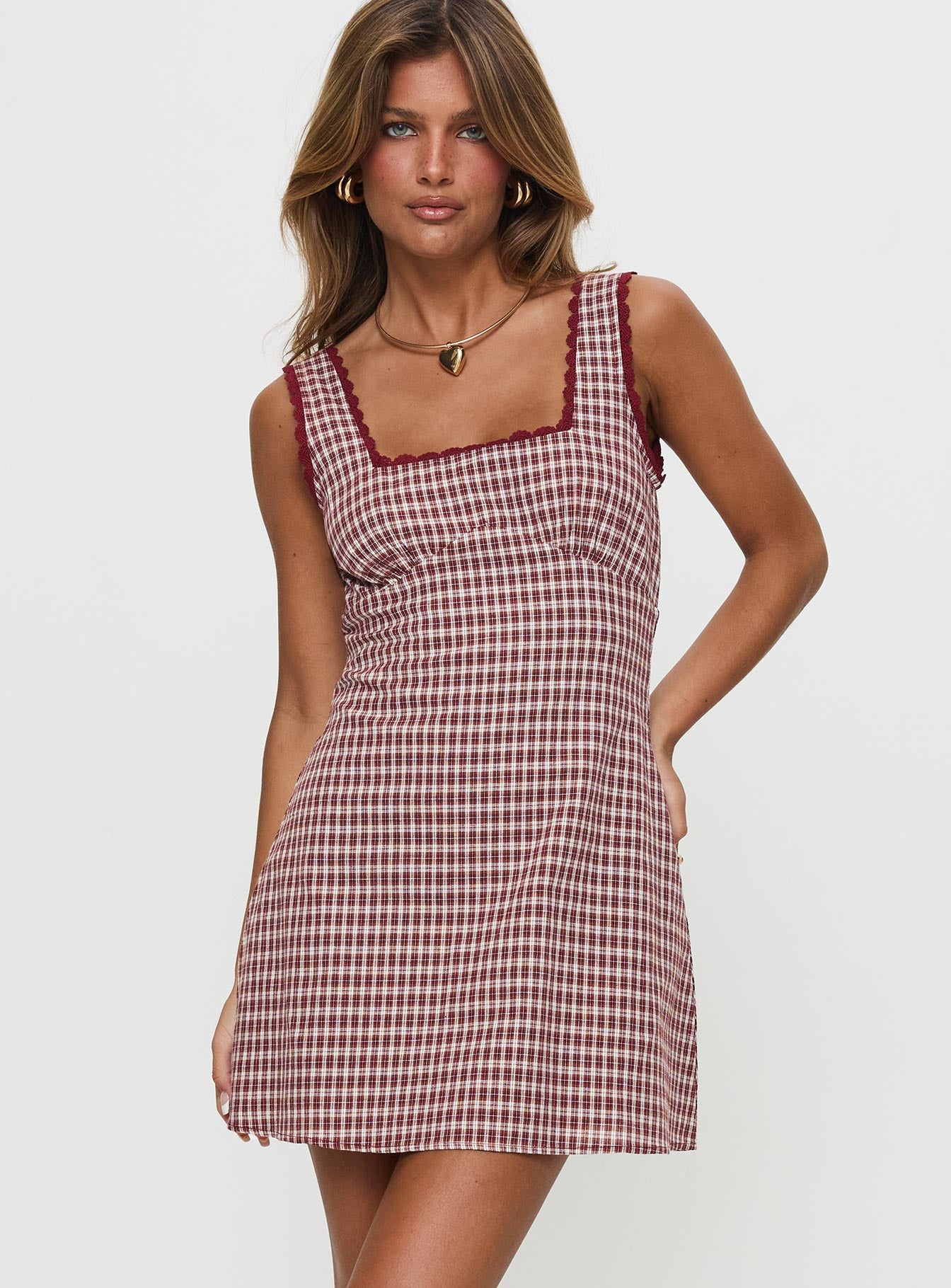 Dasha Mini Dress Red Check Visit New Online