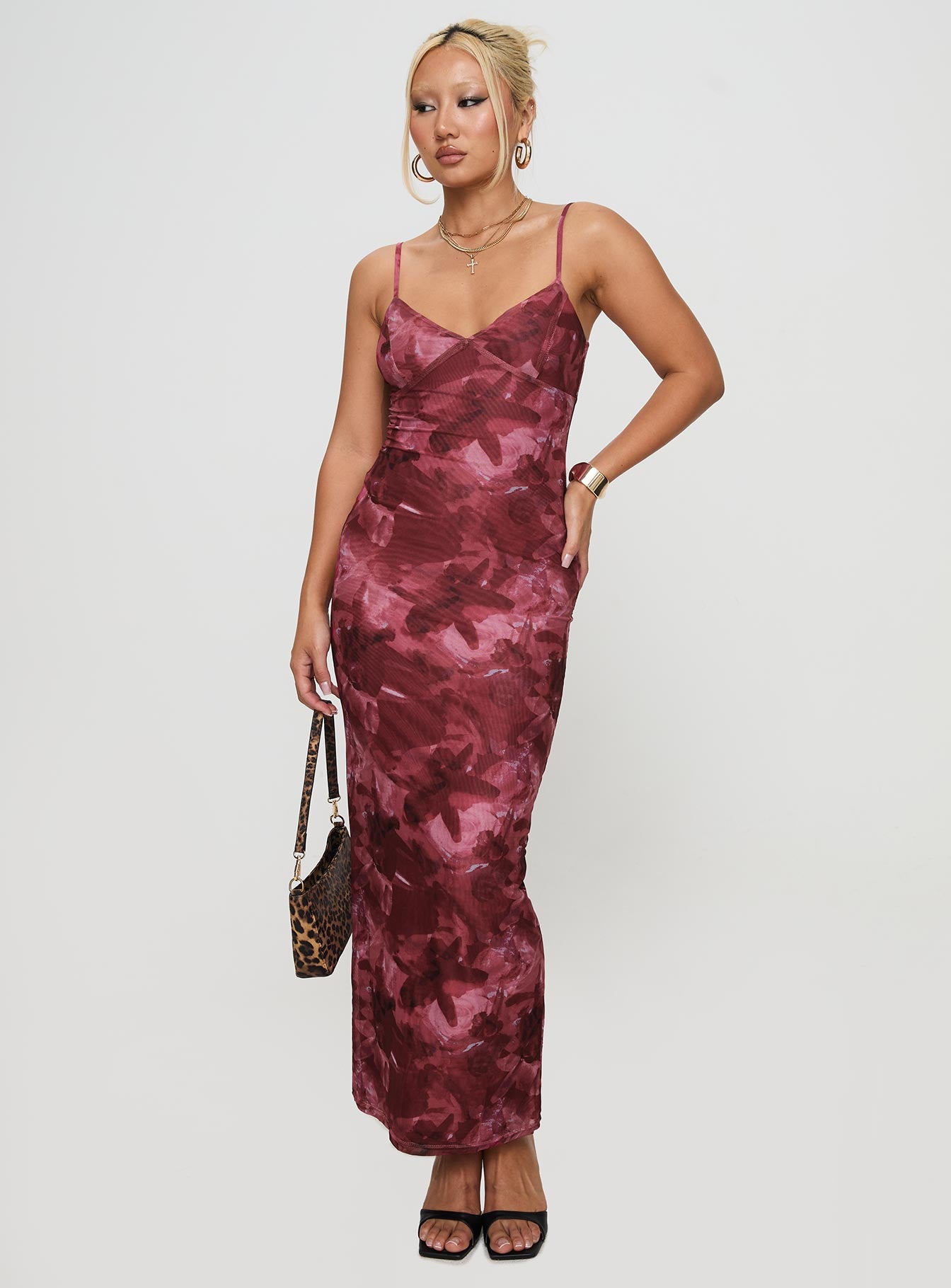 Hathaway Maxi Dress Burgundy Floral Clearance Exclusive