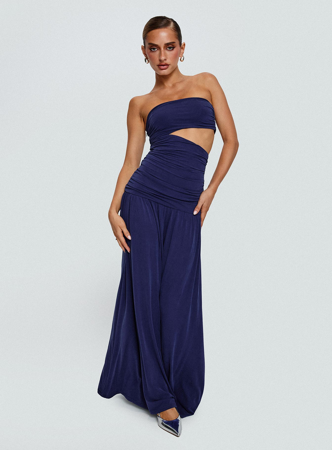 Grandeur Strapless Maxi Dress Navy Sale Wholesale Pice