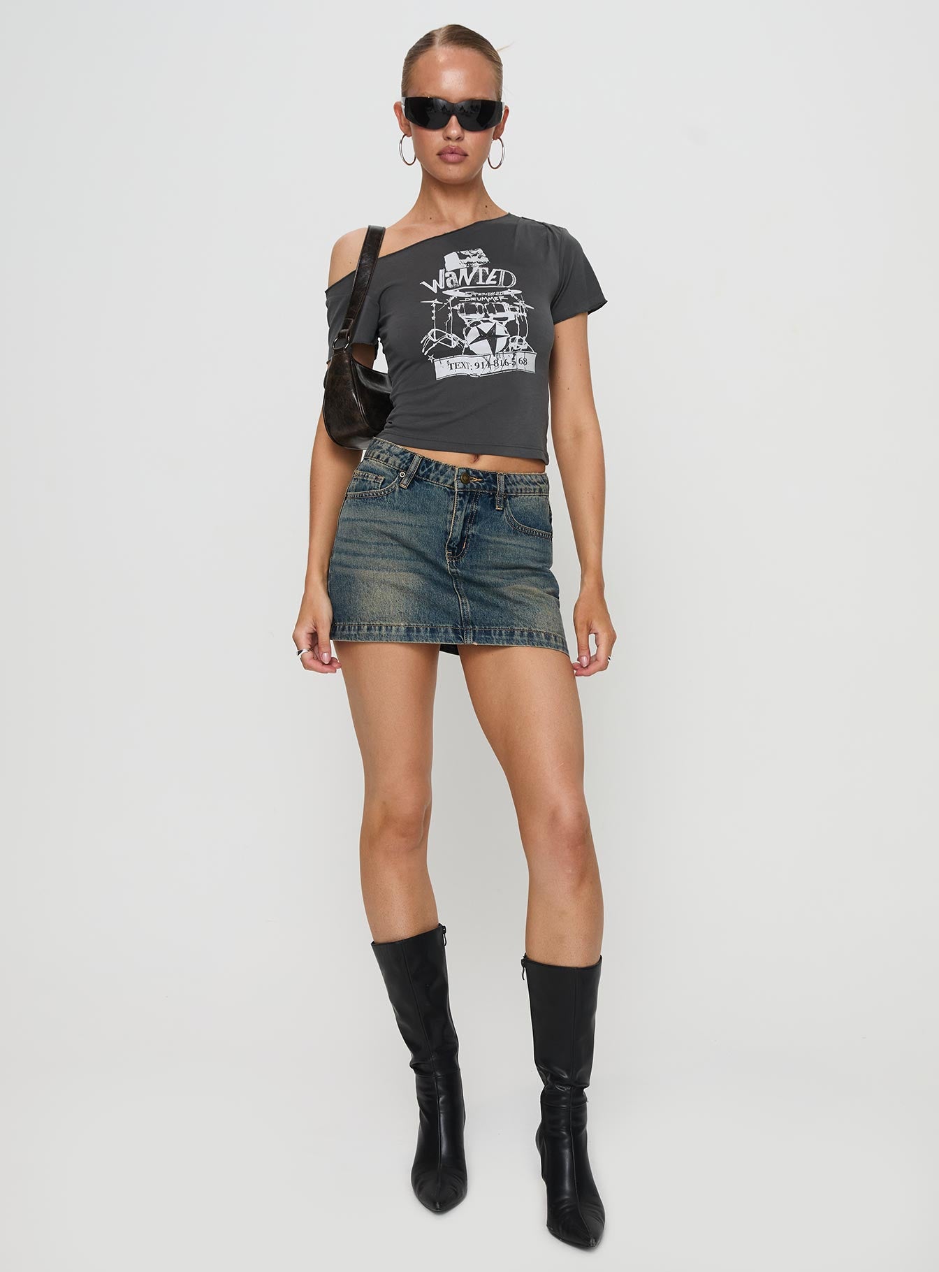 Star Wanted Asymmetrical Tee Grey Nicekicks Cheap Pice