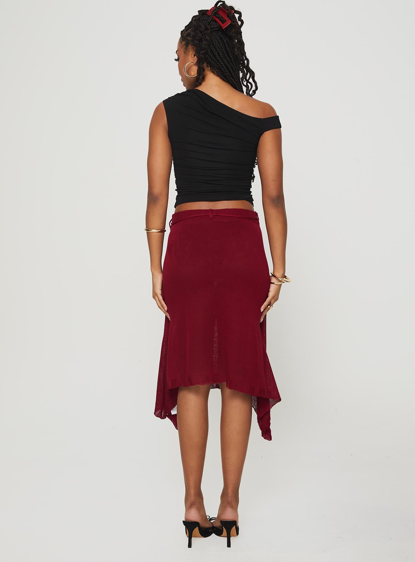 Leysa Midi Skirt Red Buy Cheap Nicekicks