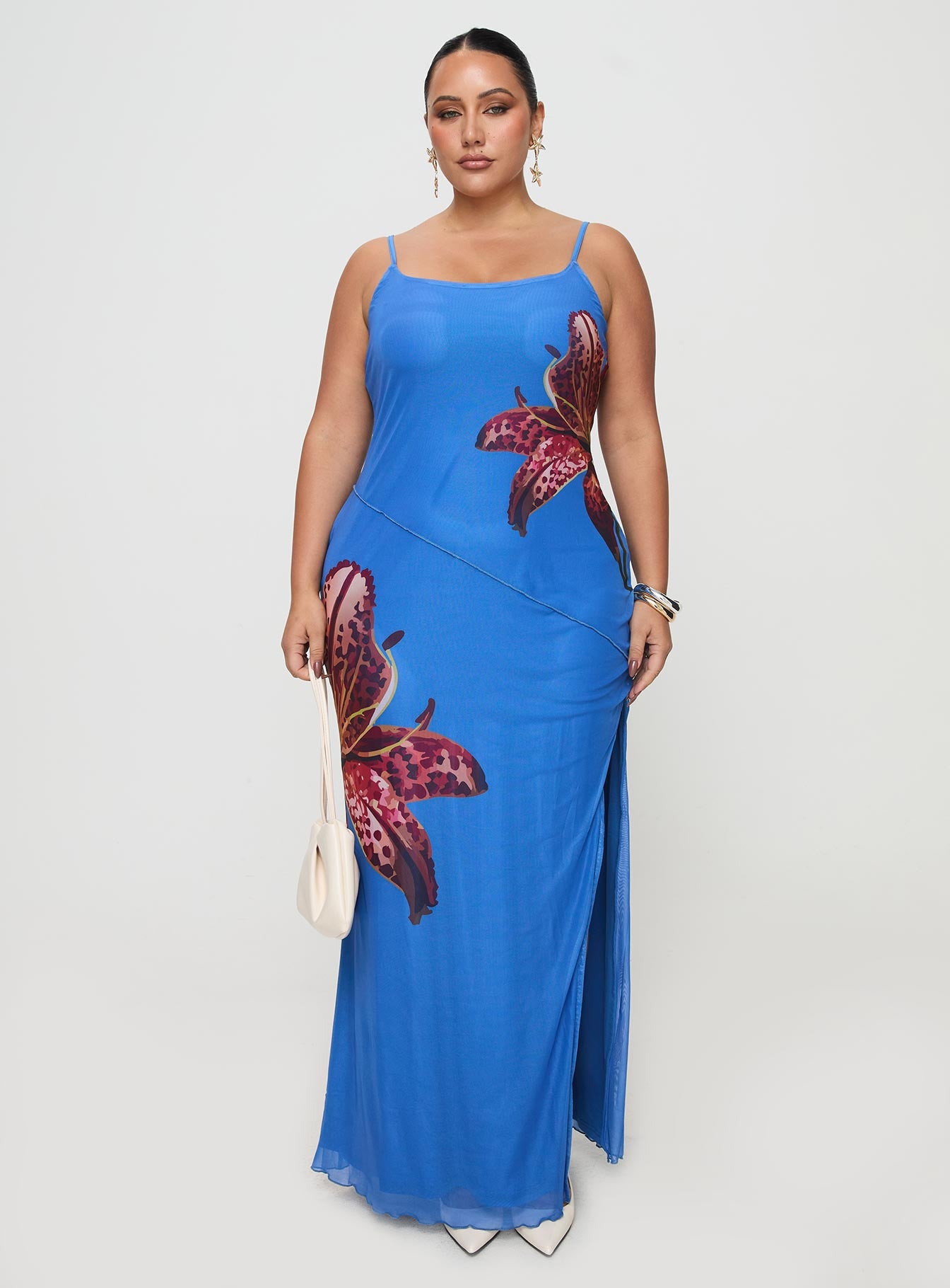 Bespoke Maxi Dress Blue Curve Best Pices For Sale