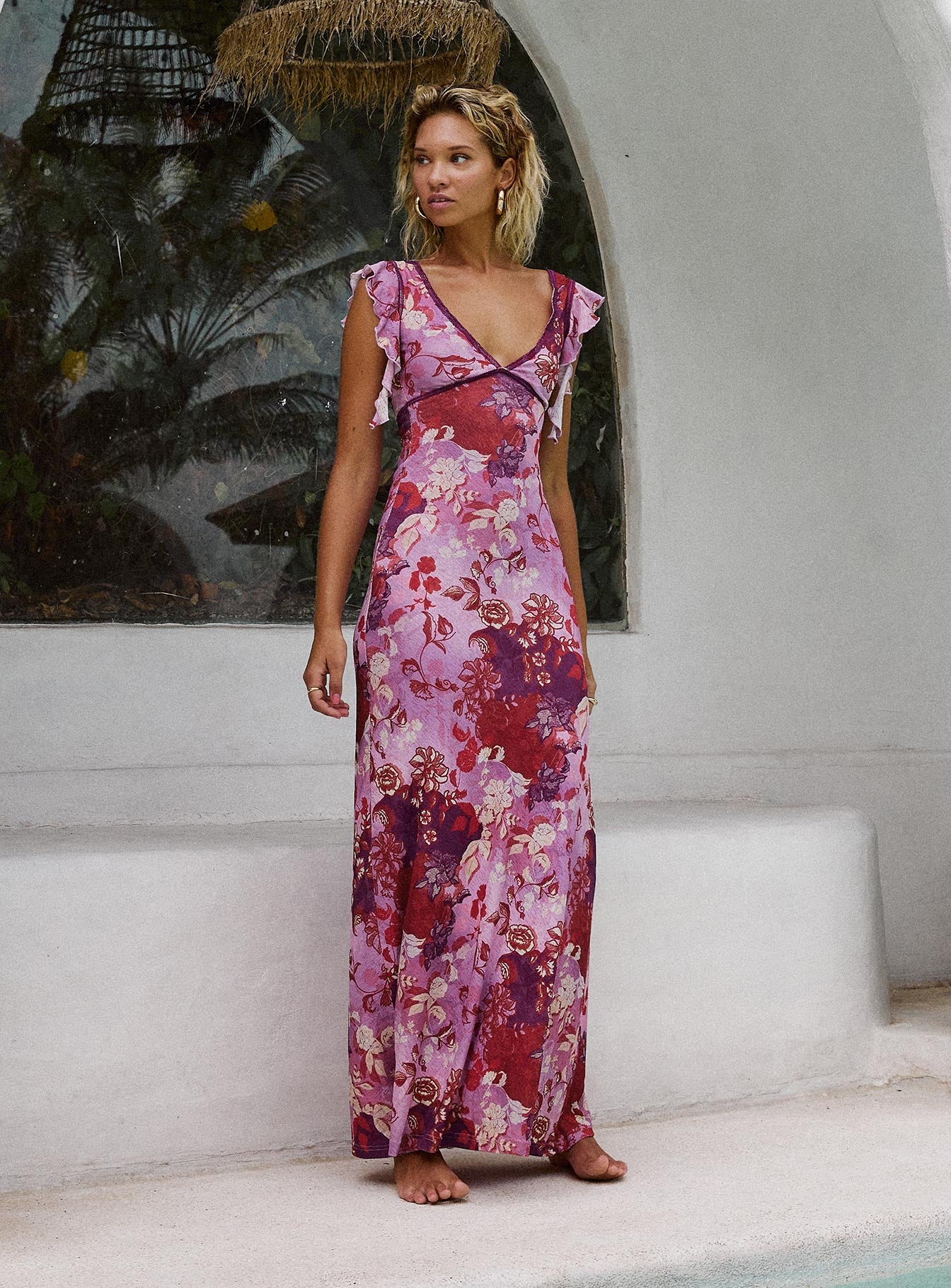 Soleila Maxi Dress Purple Multi Ebay Online