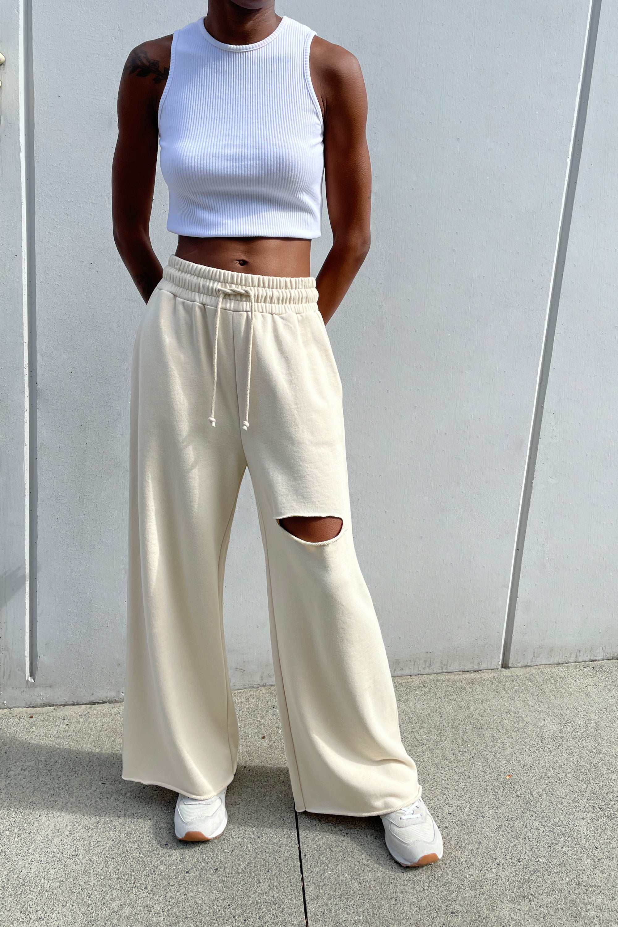 RIPPED WIDE LEG PANT Buy Sale Online